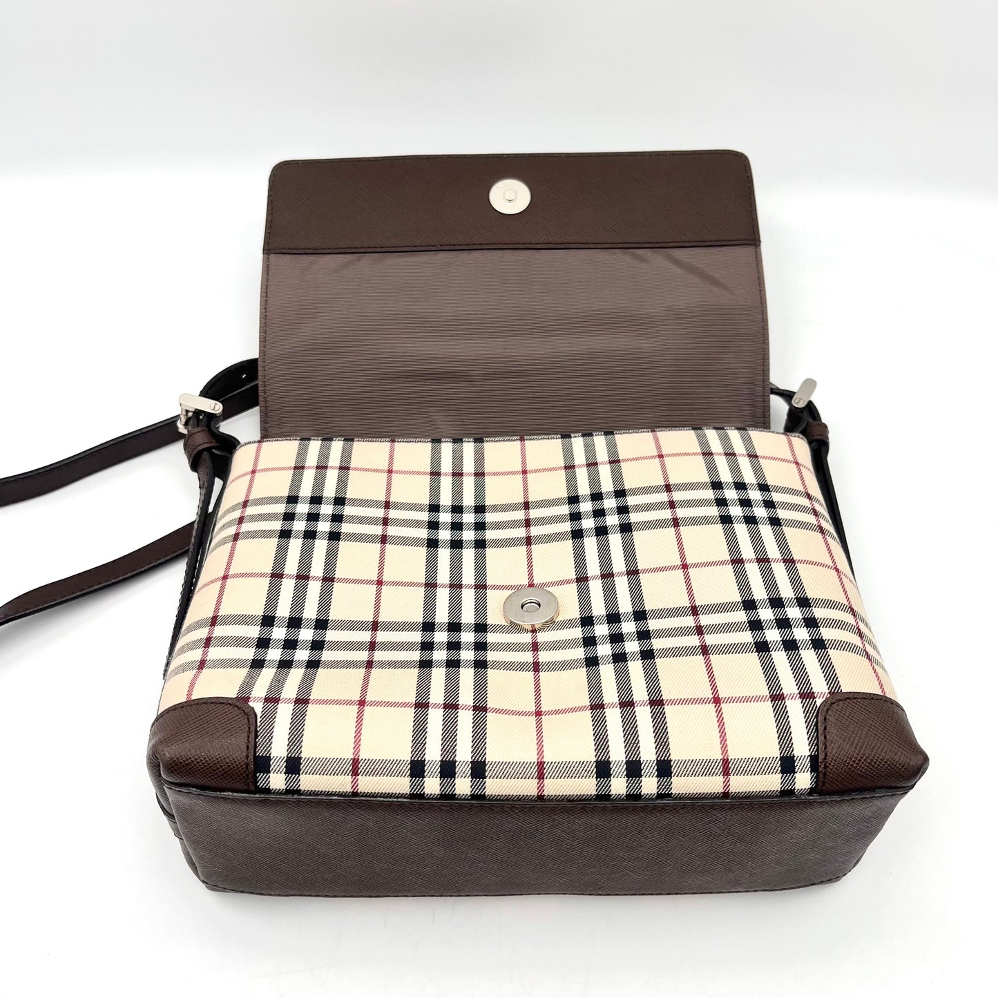 AUTH Pre-owned BURBERRY Plaid Crossbody Shoulder Bag