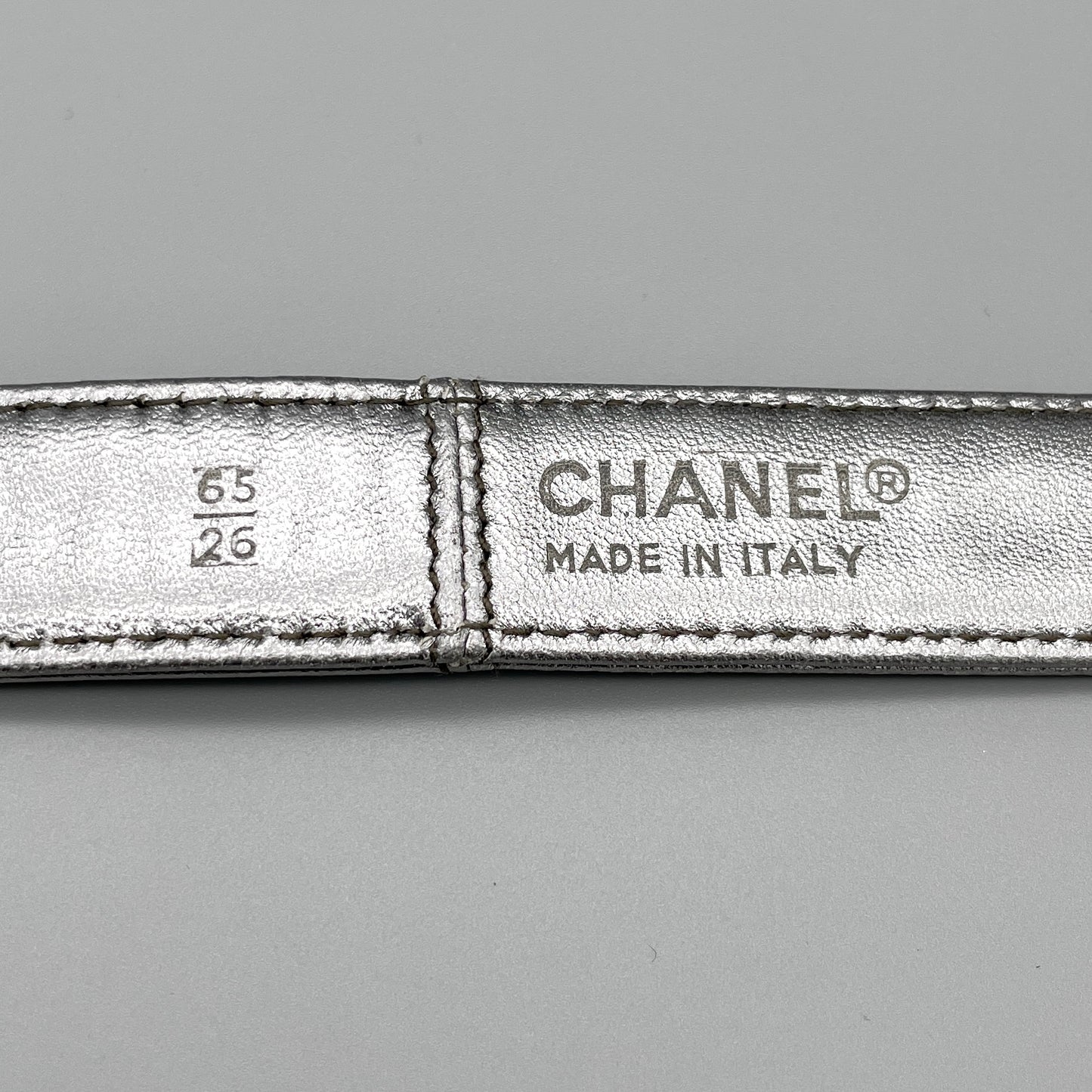 RARE☆☆☆CHANEL Turnlock Coco Mark Belt Silver