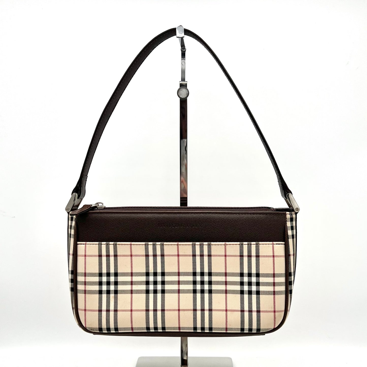 AUTH Pre-owned BURBERRY Check Pattern Accessory Pouch