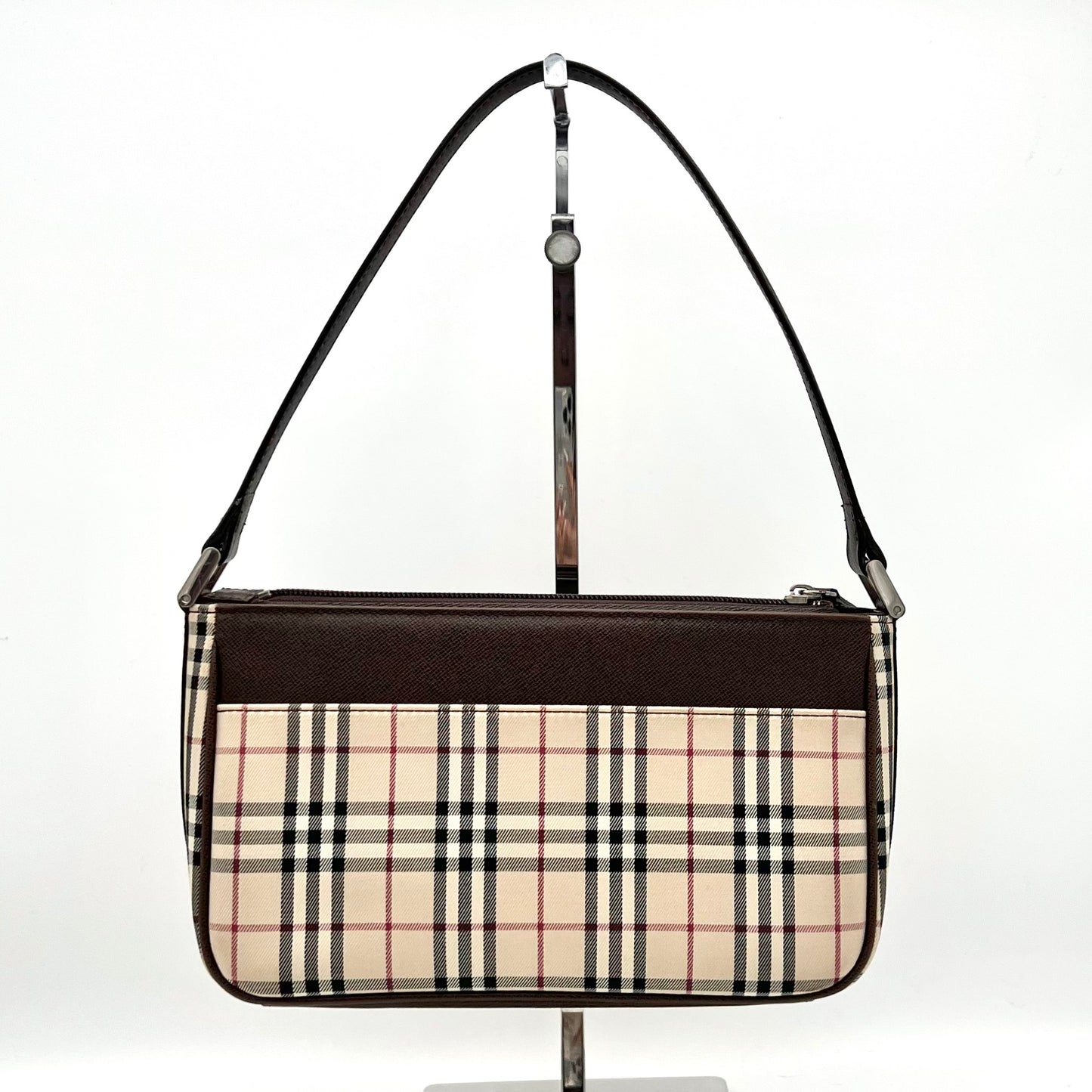 AUTH Pre-owned BURBERRY Check Pattern Accessory Pouch