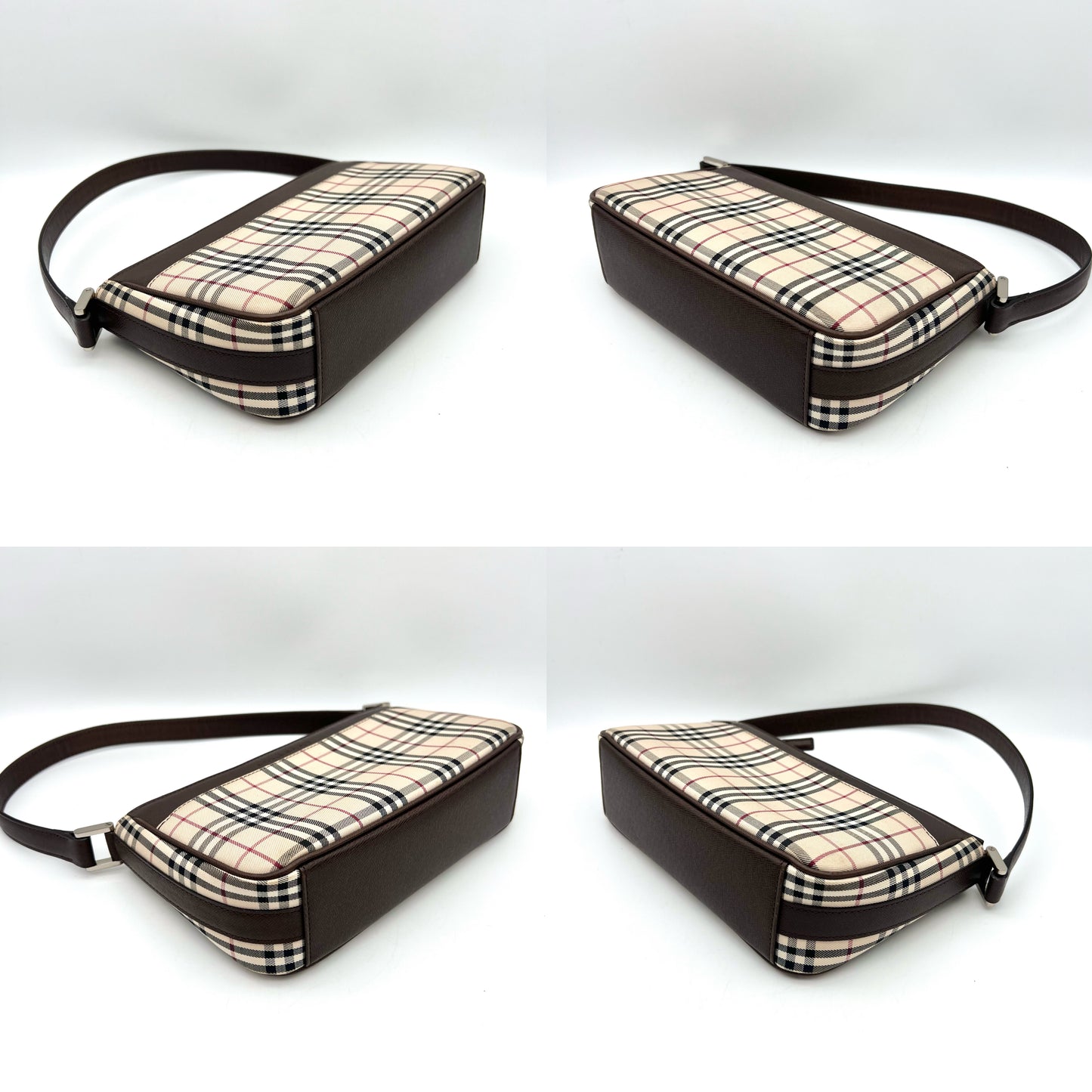 AUTH Pre-owned BURBERRY Check Pattern Accessory Pouch