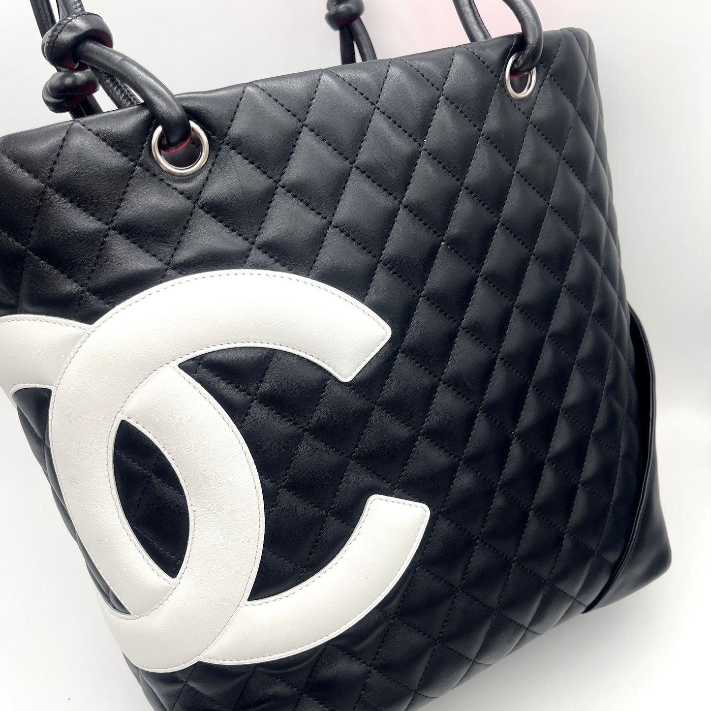 AUTH Pre-owned CHANEL Cambon line tote bag MM