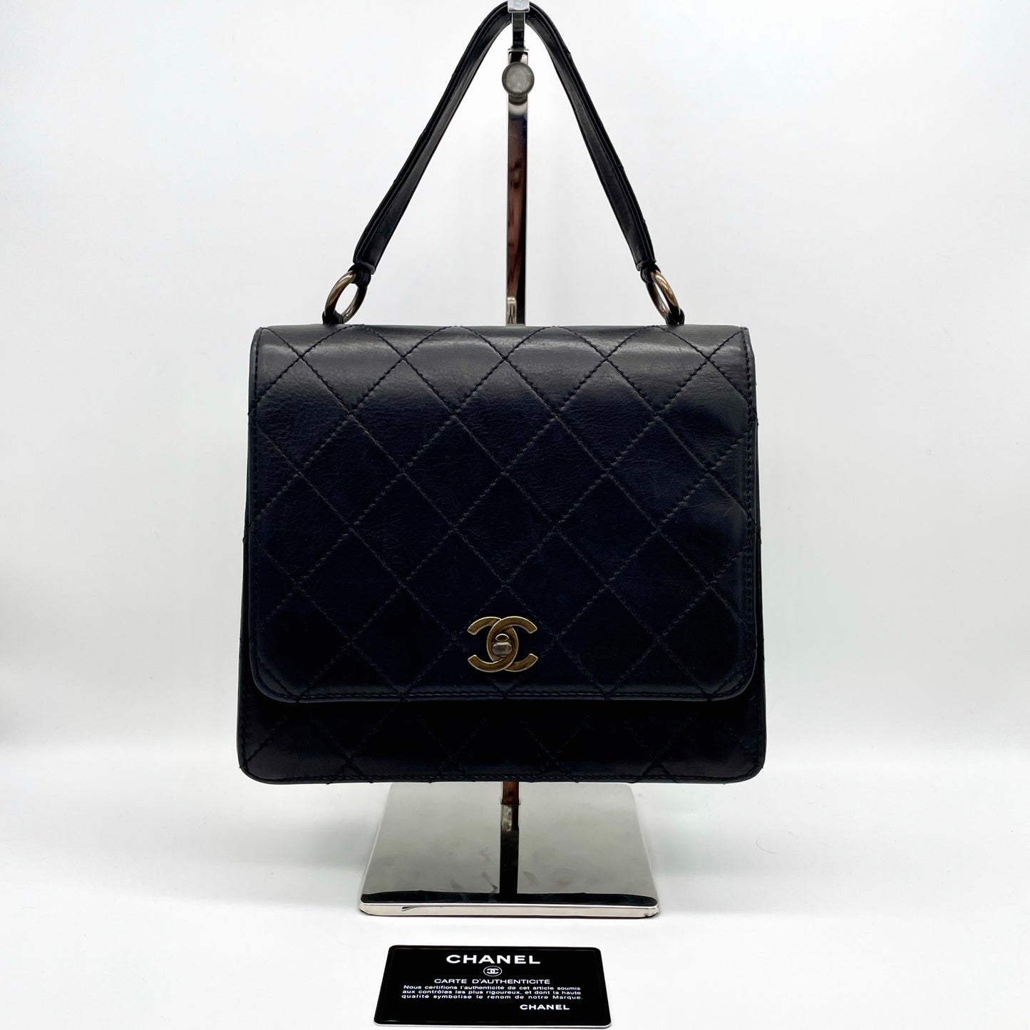 CHANEL Matelasse Kelly-style Turnlock Handbag