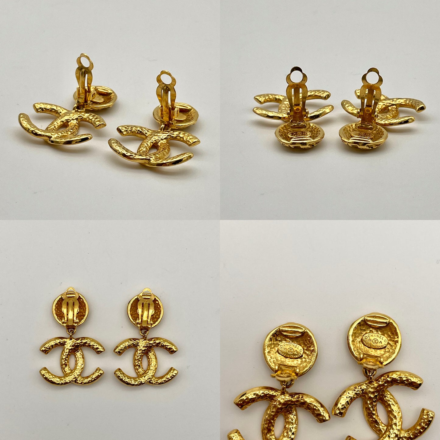 CHANEL logo lava style coco mark earrings