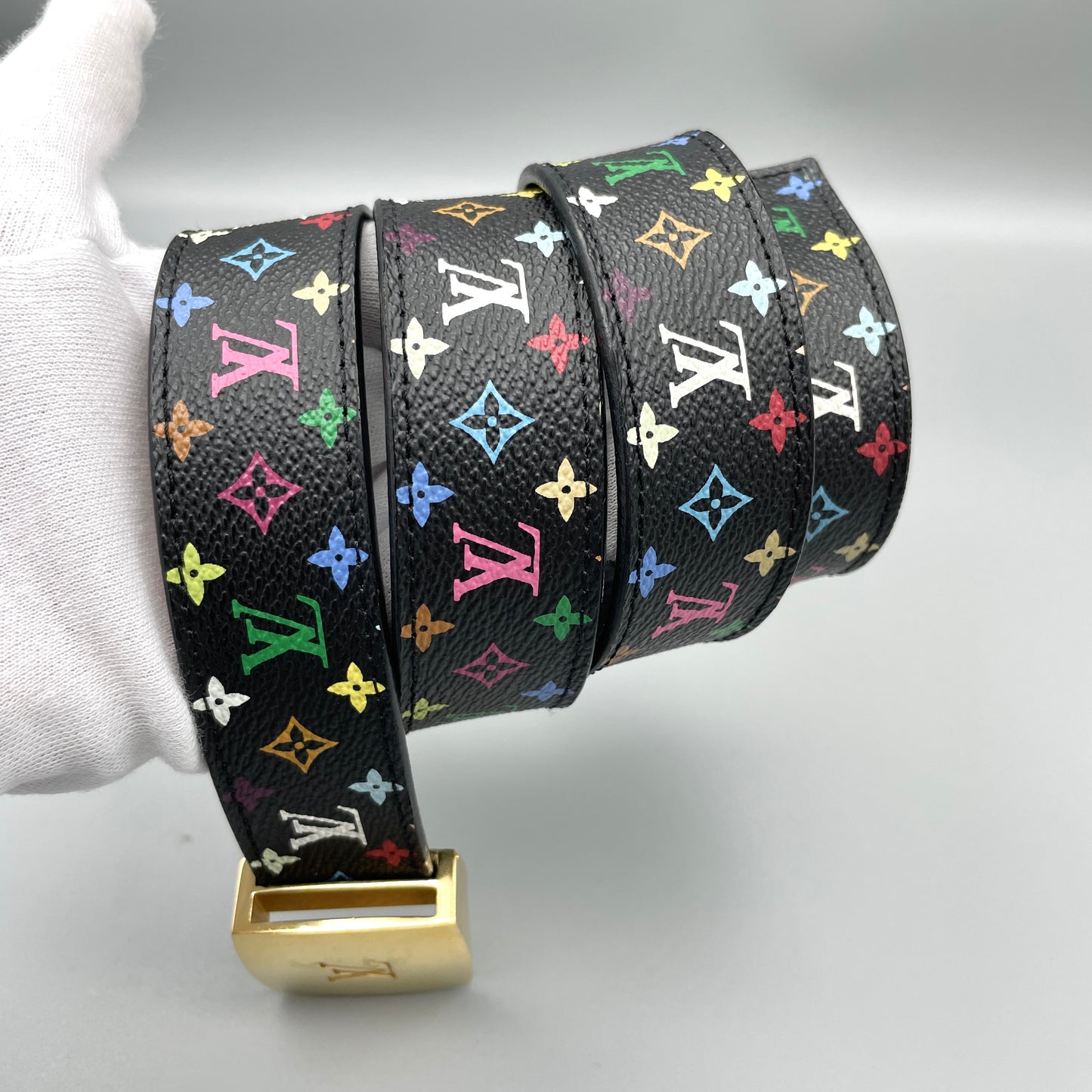 AUTH Pre-owned LOUIS VUITTON monogram multicolor santur belt