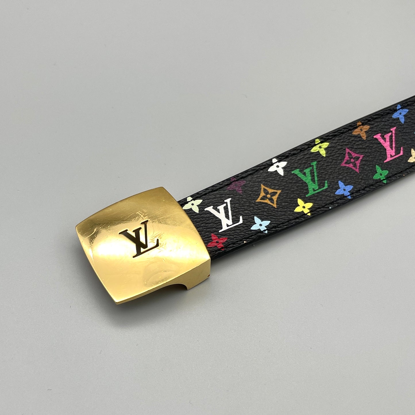 AUTH Pre-owned LOUIS VUITTON monogram multicolor santur belt