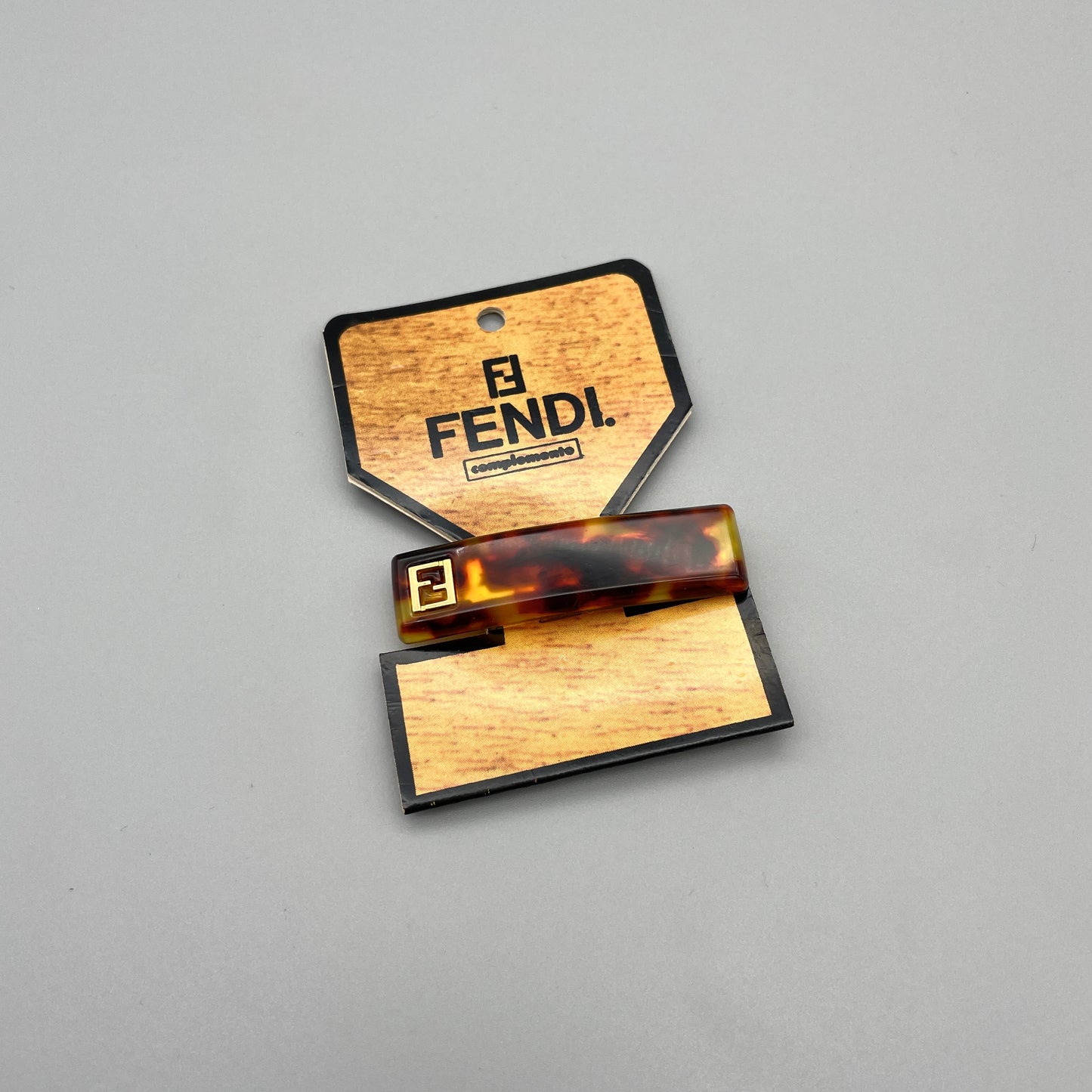 AUTH 二手 FENDI 玳瑁风格发夹