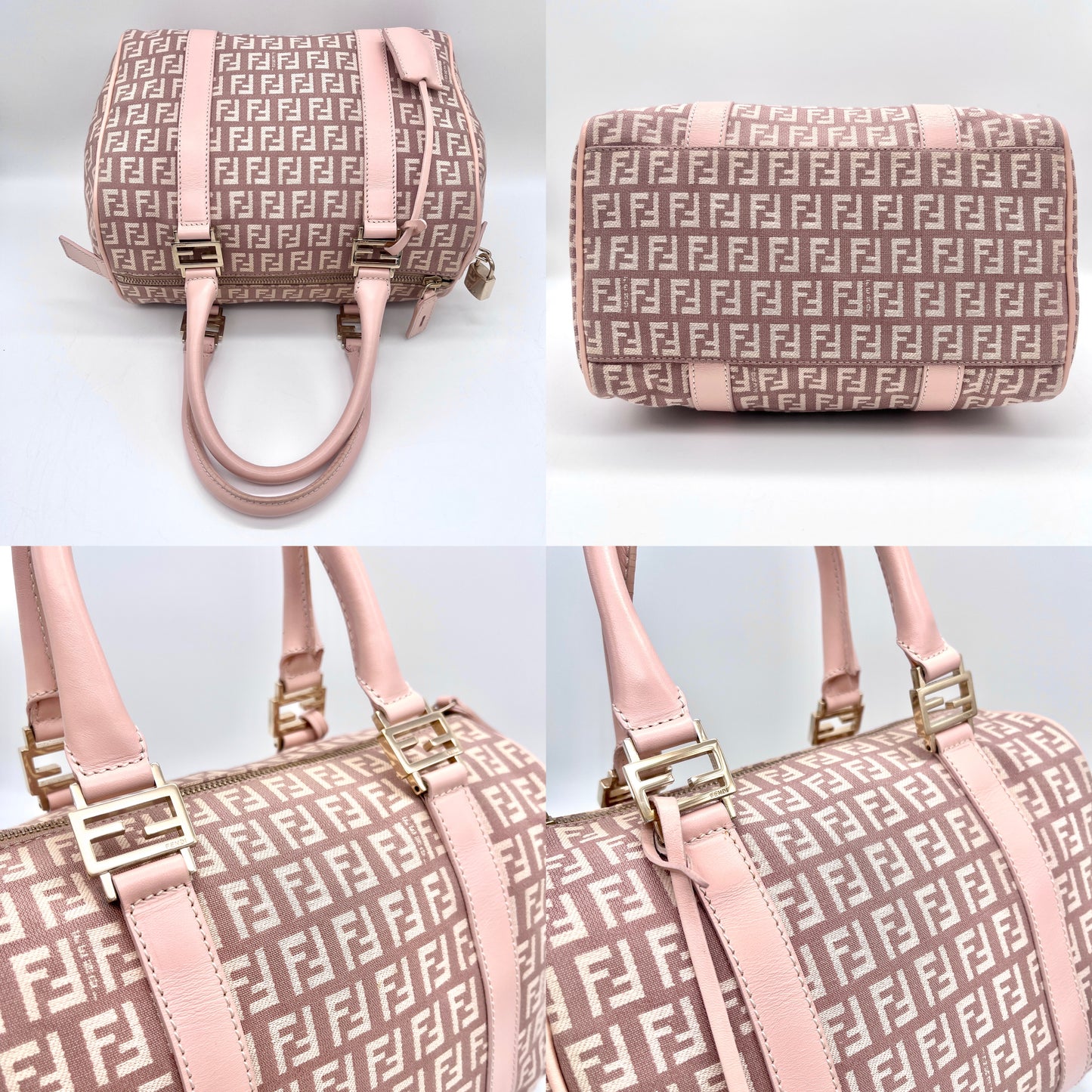 AUTH 二手 FENDI Succino 波士顿 25 厘米