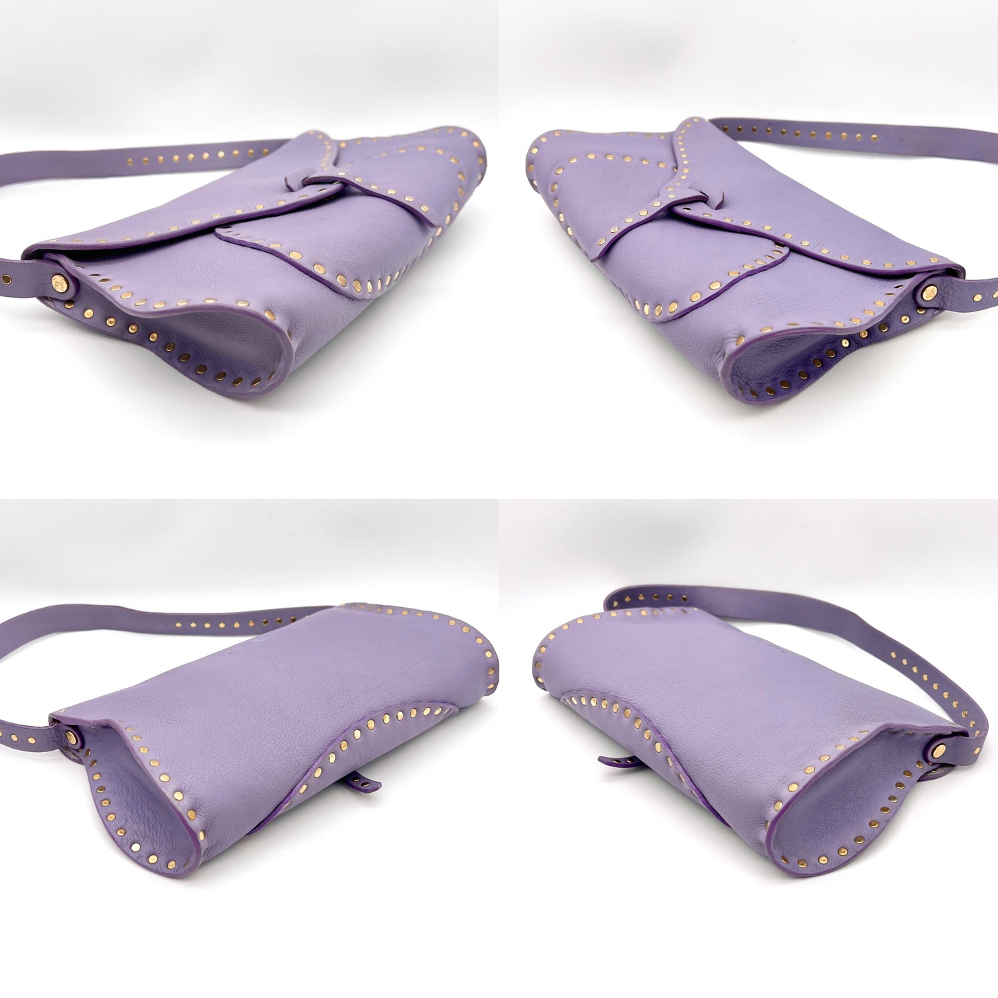 AUTH Pre-owned CELINE Leather One Shoulder Bag Purple