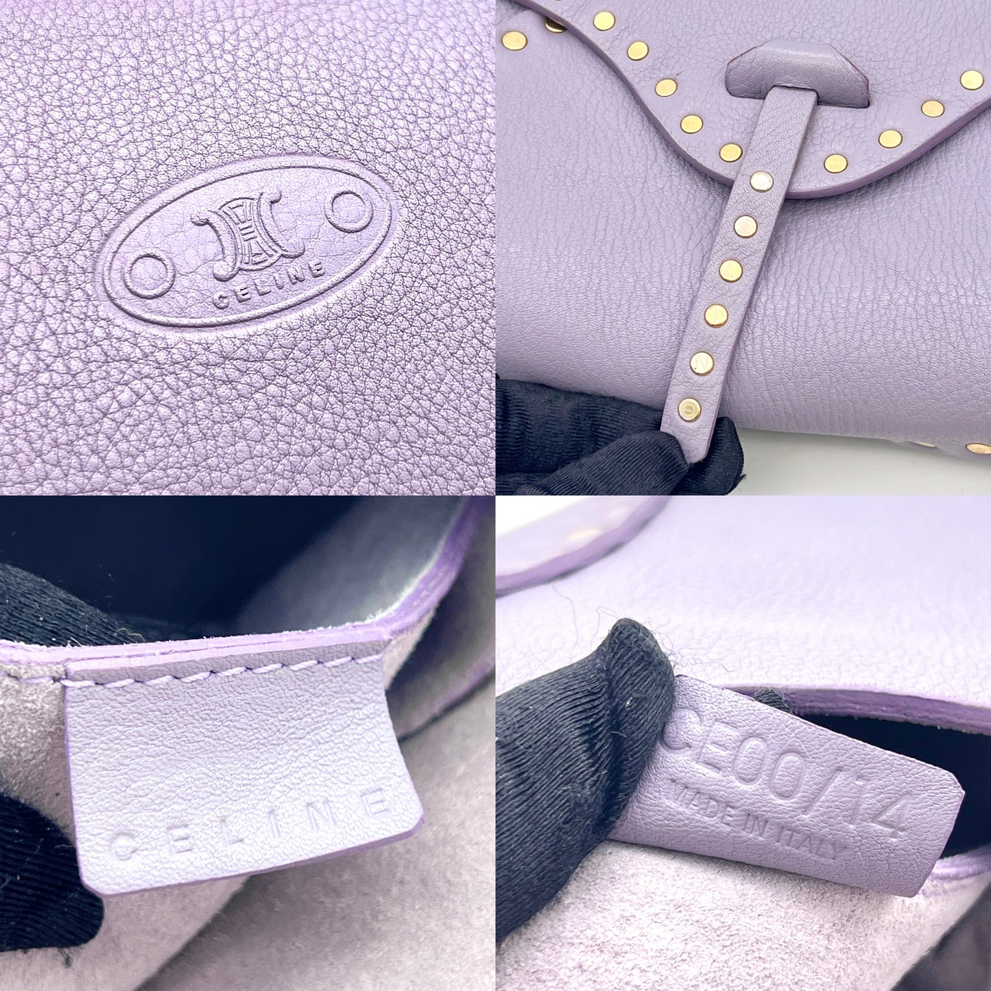 AUTH Pre-owned CELINE Leather One Shoulder Bag Purple