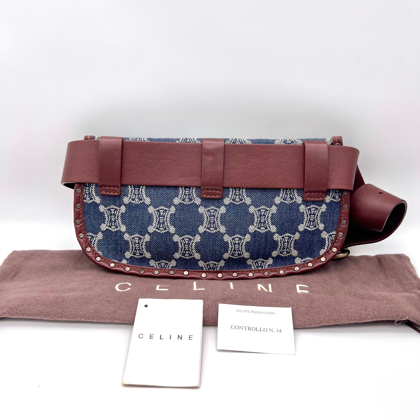 AUTH Pre-owned CELINE Denim Macadam Waist Bag