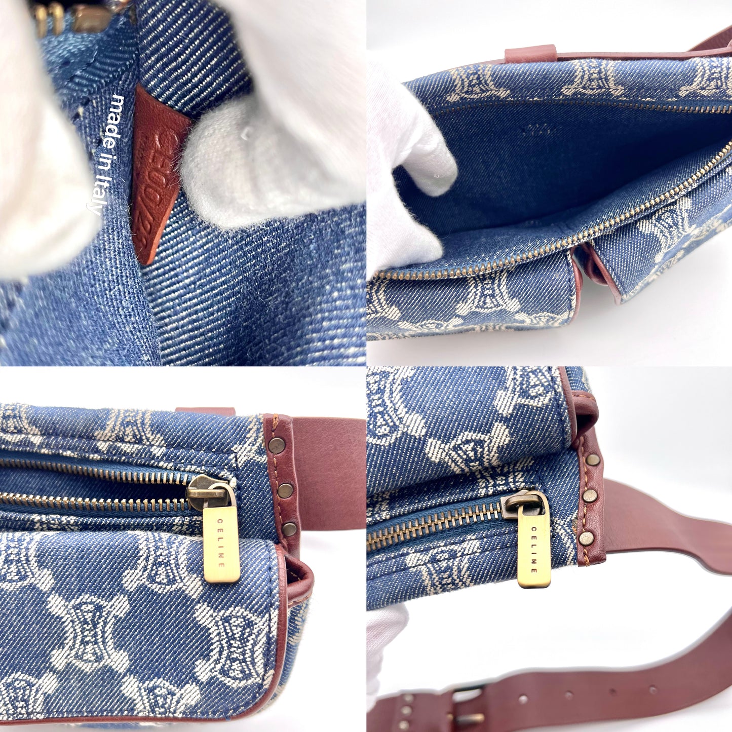 AUTH Pre-owned CELINE Denim Macadam Waist Bag