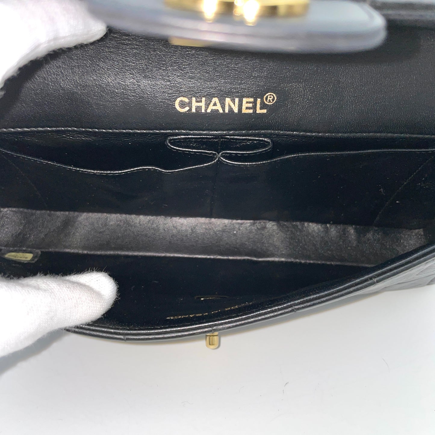 AUTH 二手 CHANEL 巧克力棒旋锁链条单肩包