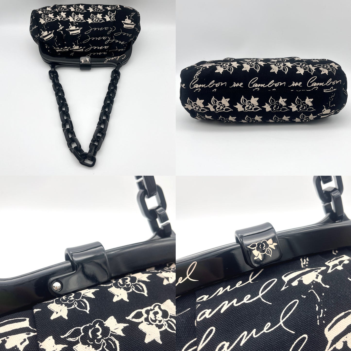 RARE☆☆☆☆AUTH Pre-owned CHANEL ｶﾒﾘｱ･ｷｬﾝﾊﾞｽ ﾌﾟﾗｽﾁｯｸﾁｪｰﾝｼｮﾙﾀﾞｰﾊﾞｯｸﾞ