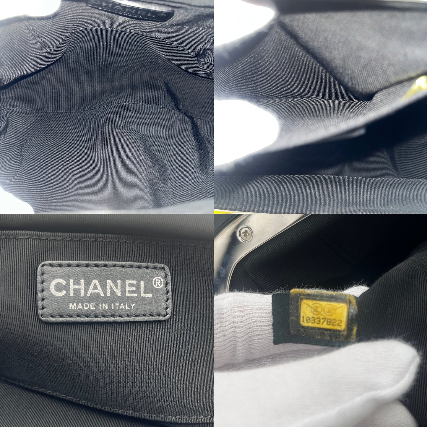 RARE☆☆☆☆AUTH 二手 CHANEL 山茶花帆布塑料链条单肩包