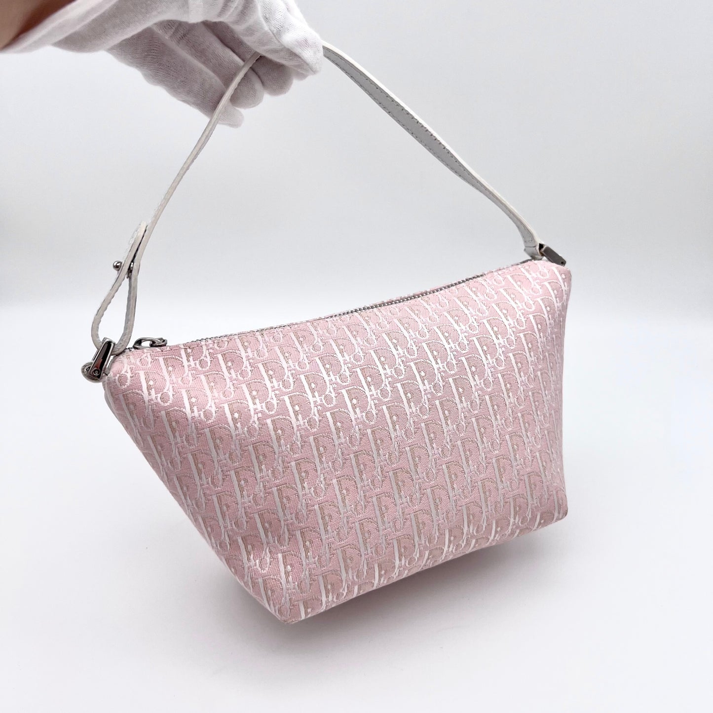 AUTH Pre-owned CHRISTIAN DIOR Trotter Accessory Pouch Pink