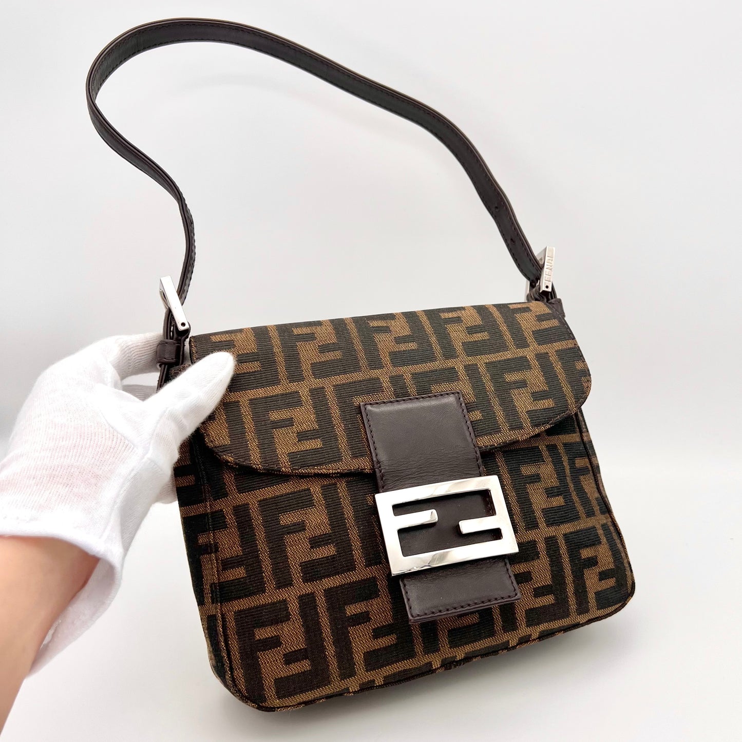 RARE☆☆☆AUTH Pre-owned FENDI Sukka pattern miniman baget