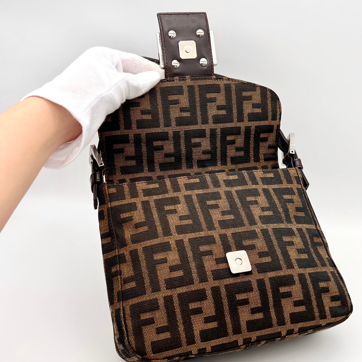 RARE☆☆☆AUTH Pre-owned FENDI ｽﾞｯｶ柄 ﾐﾆﾏﾝﾏﾊﾞｹｯﾄ