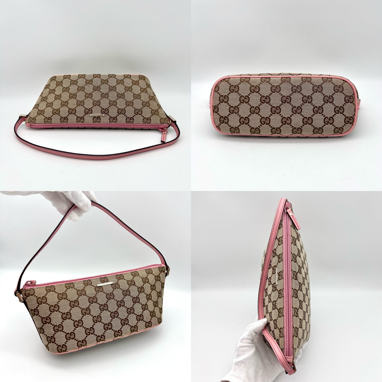 AUTH Pre-owned GUCCI GGｷｬﾝﾊﾞｽ ﾎﾟｰﾁ