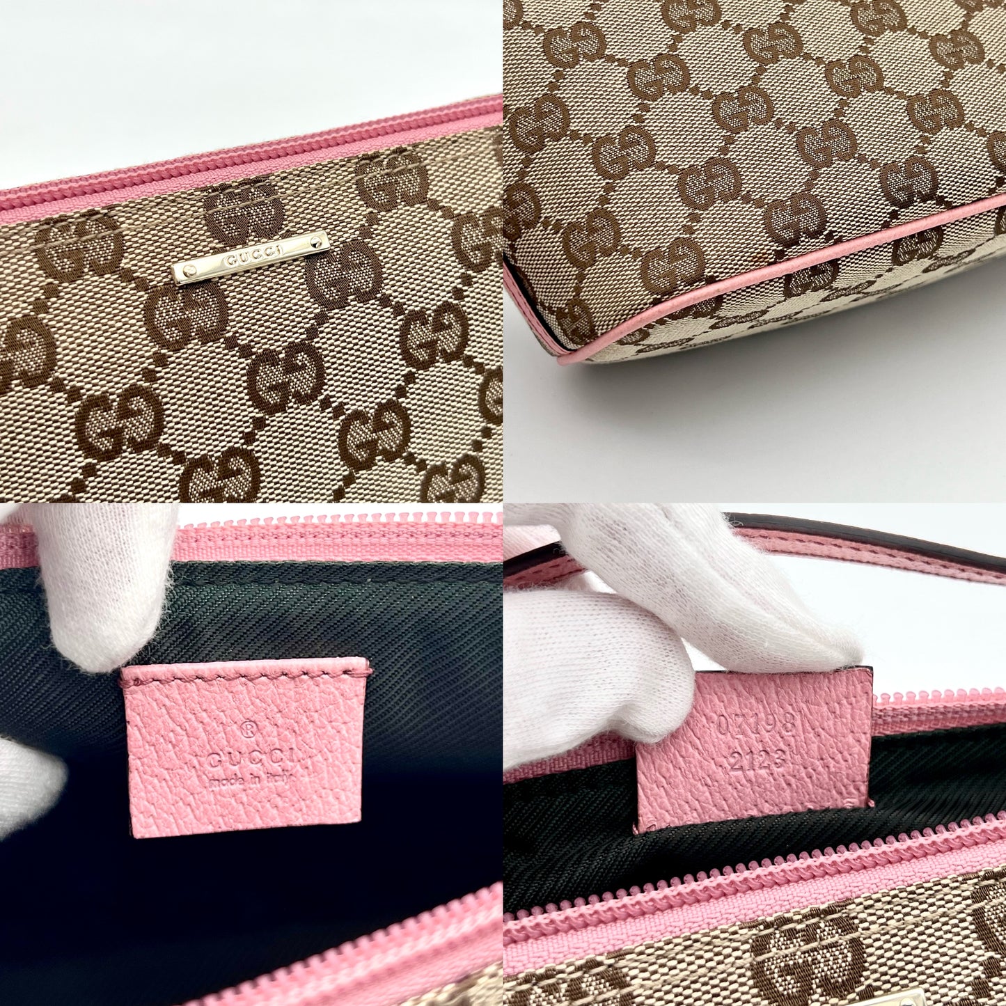 AUTH Pre-owned GUCCI GGｷｬﾝﾊﾞｽ ﾎﾟｰﾁ