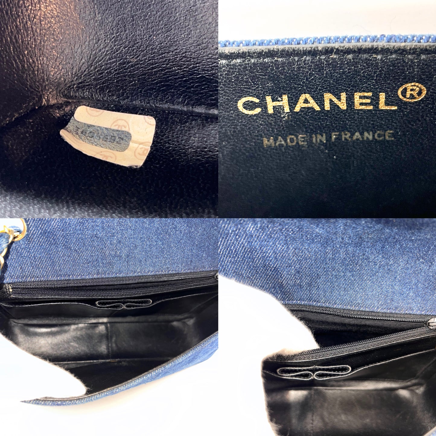 RARE☆☆☆☆CHANEL Matelasse Denim Full Flap Chain Shoulder Bag