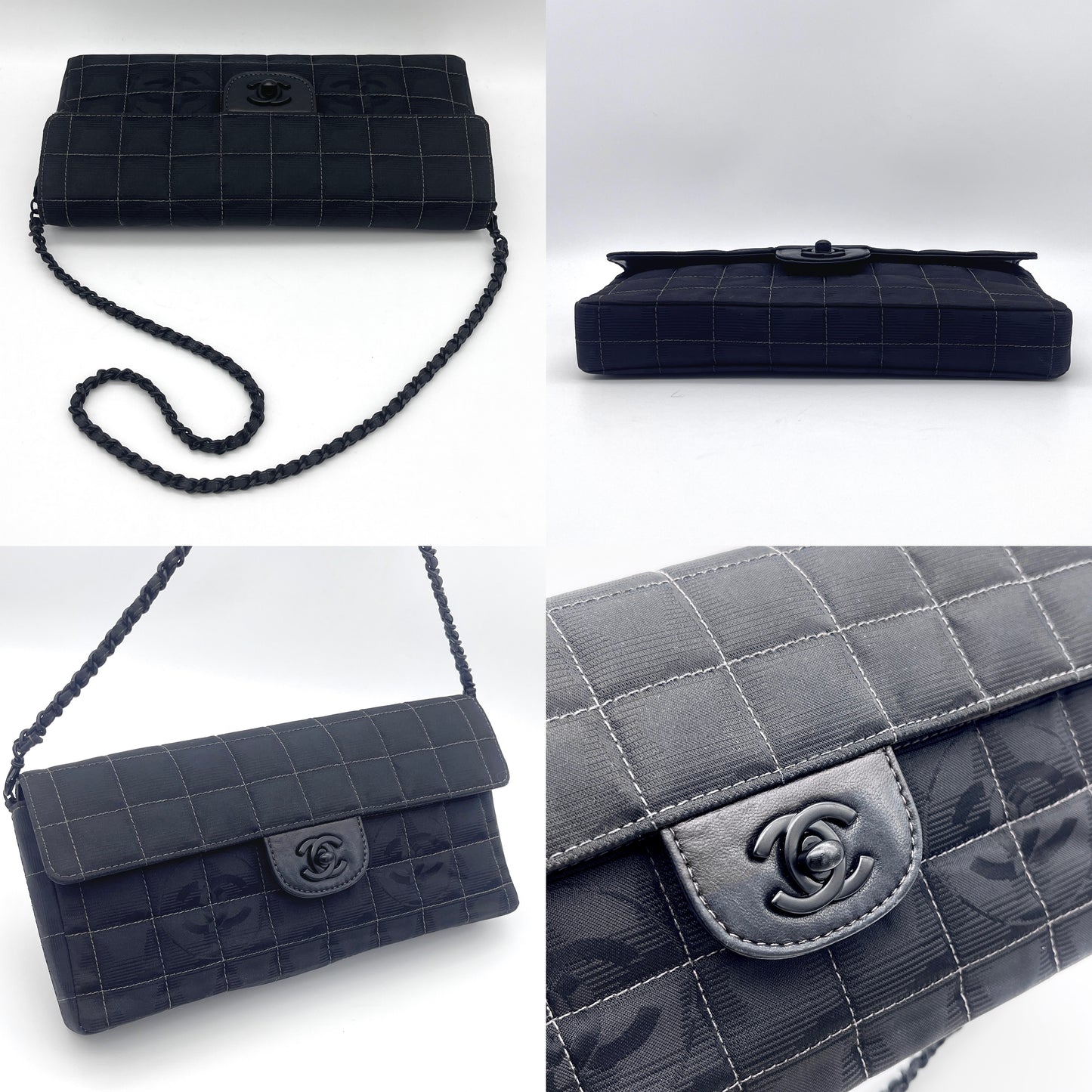 AUTH Pre-owned CHANEL ﾆｭｰﾄﾗﾍﾞﾙﾗｲﾝ ﾁｮｺﾊﾞｰ ﾁｪｰﾝｼｮﾙﾀﾞｰﾊﾞｯｸﾞ ﾌﾞﾗｯｸ