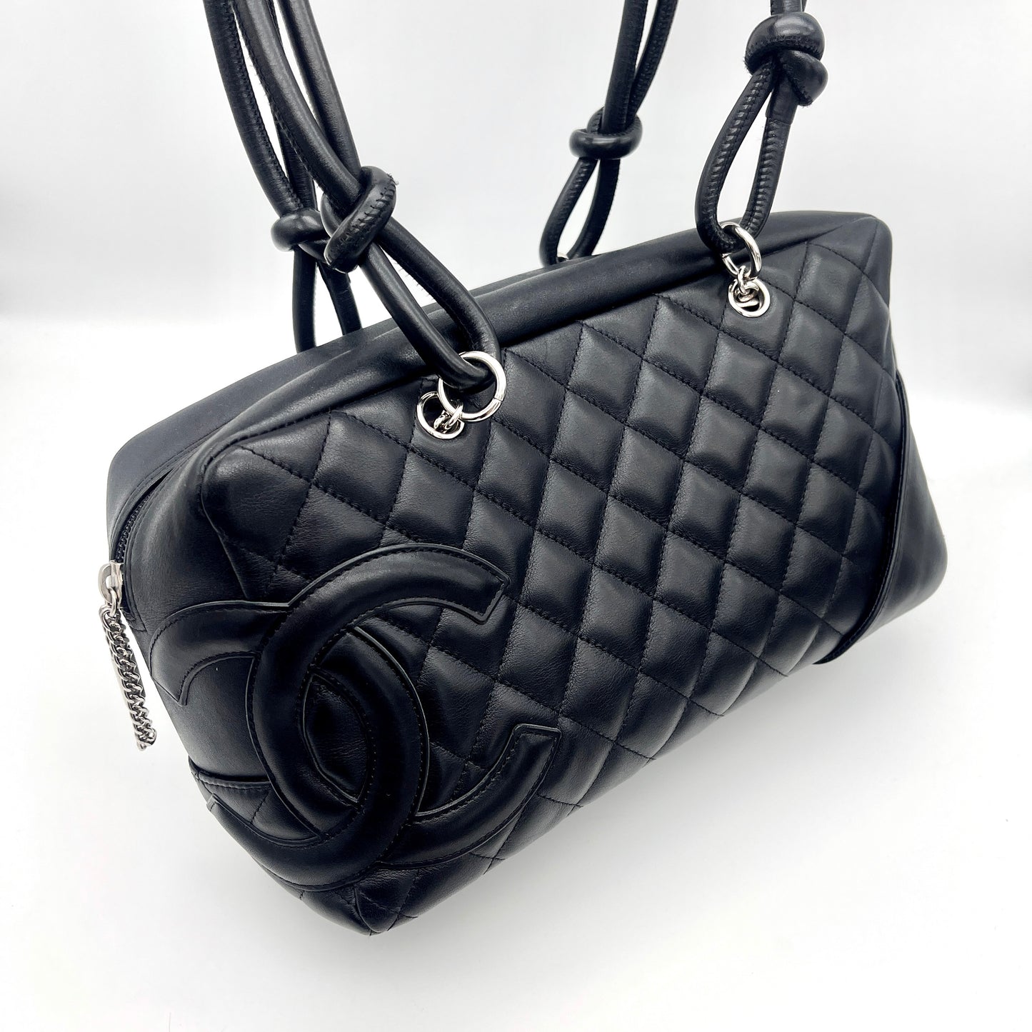 CHANEL Cambon Line Bowling Black