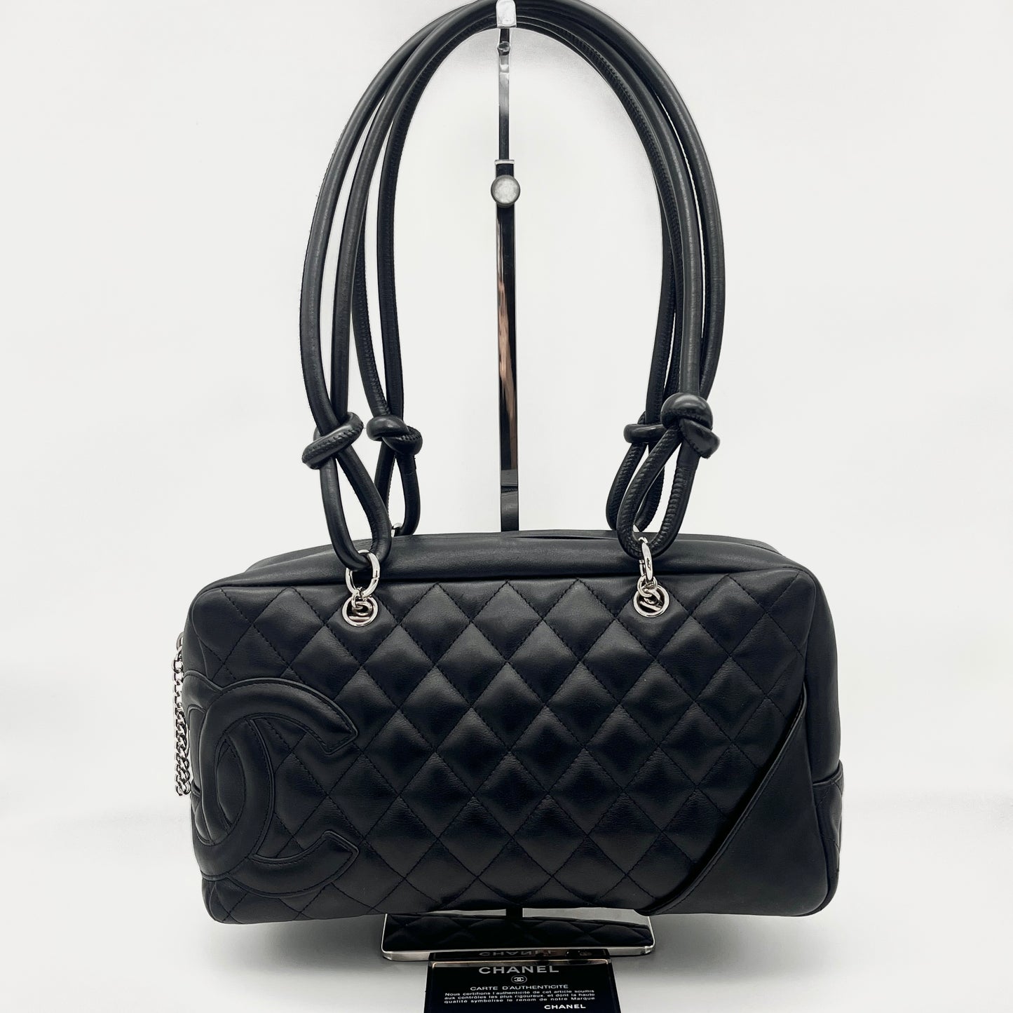 CHANEL Cambon Line Bowling Black