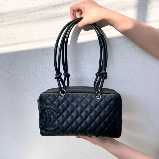 CHANEL Cambon Line Bowling Black