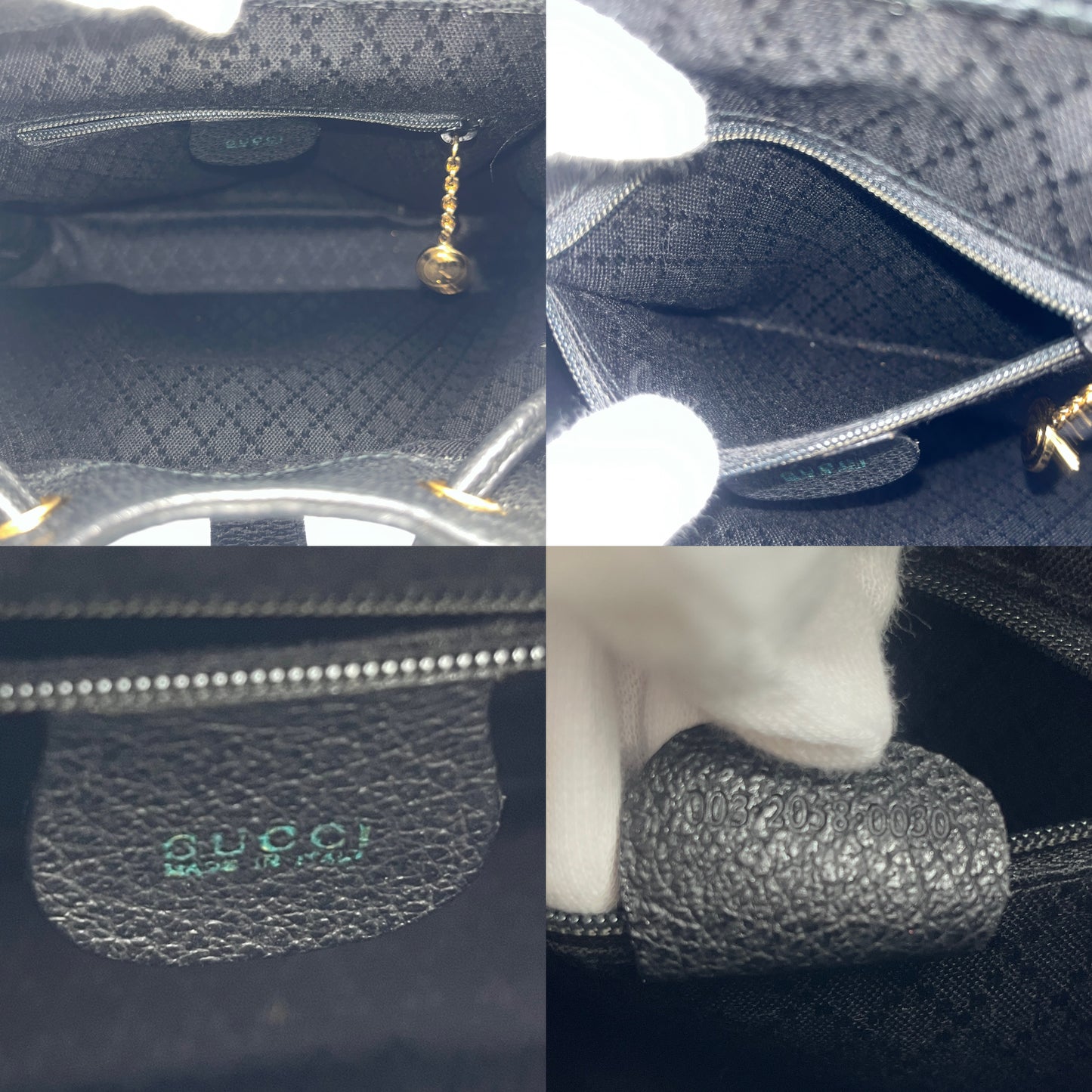 RARE☆☆AUTH Pre-owned GUCCI ﾊﾞﾝﾌﾞｰ ﾘｭｯｸ PM ｽﾈｰｸｽｷﾝﾚｻﾞｰ