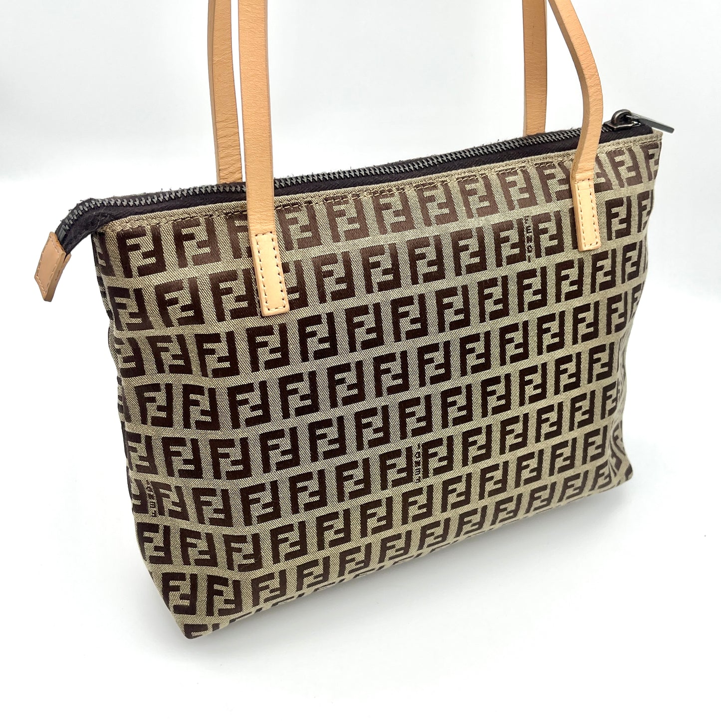 Afar Vintage Pre-owned Fendi Zucca gold hardware tote bag