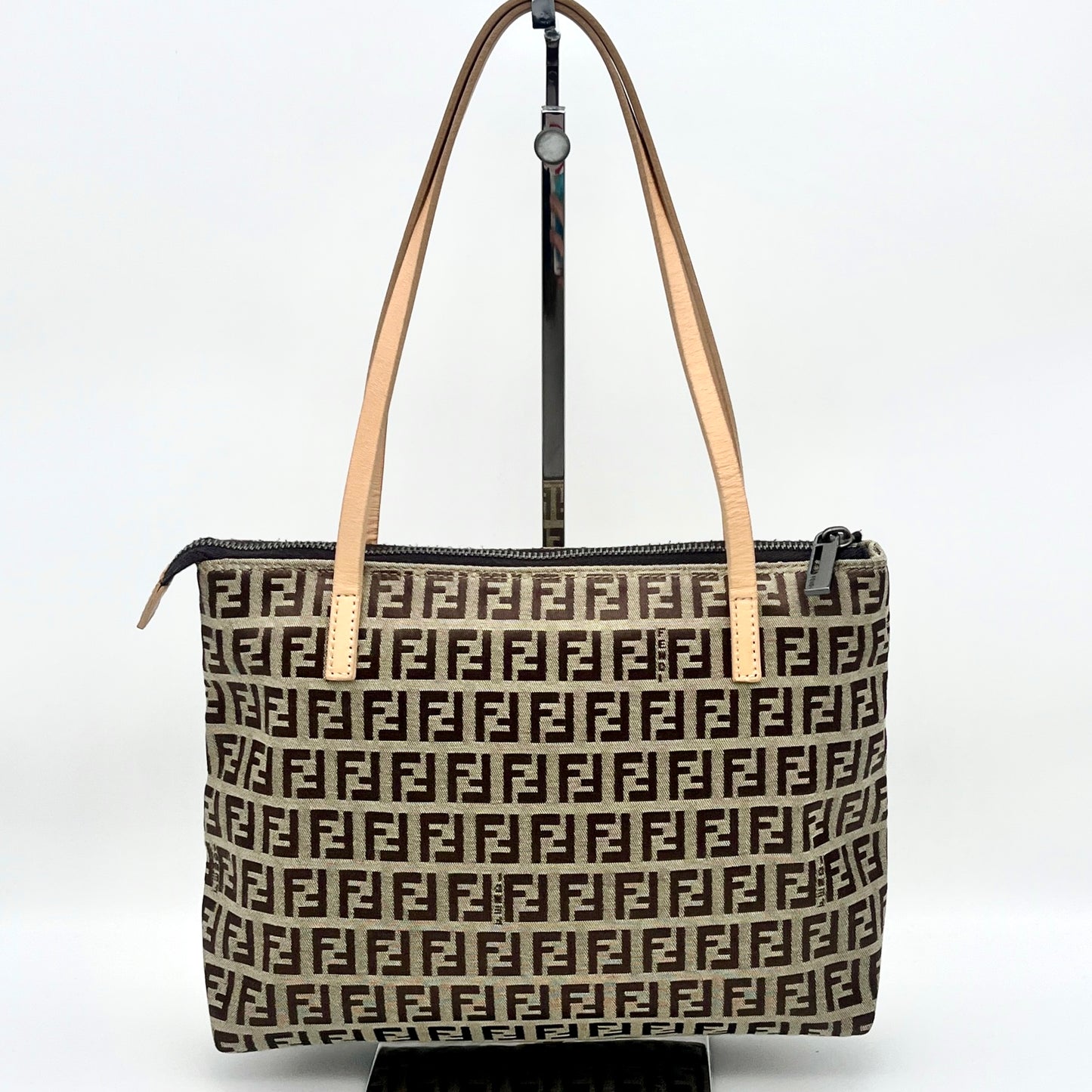 Afar Vintage Pre-owned Fendi Zucca gold hardware tote bag