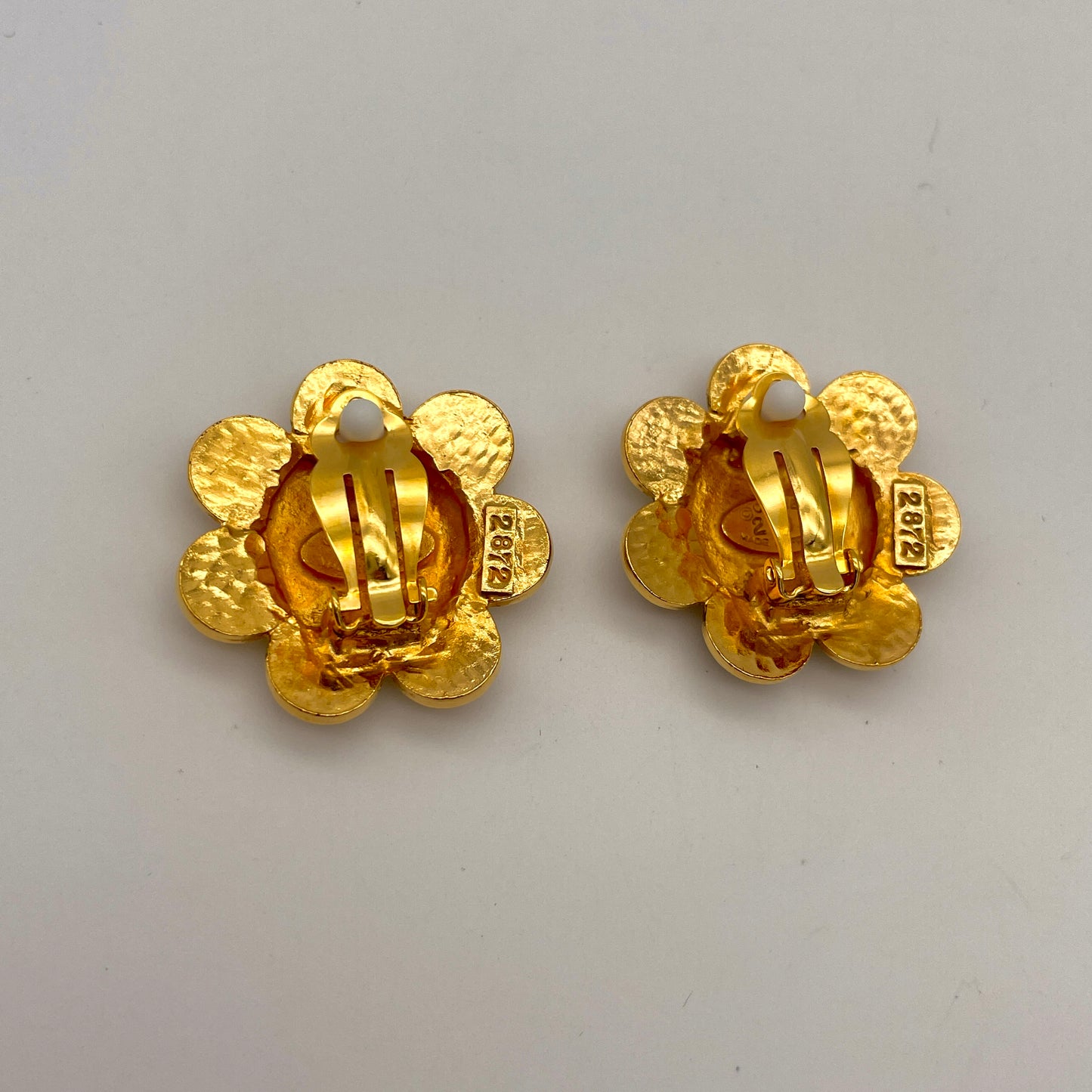 CHANEL Coco Mark Medal Flower Earrings