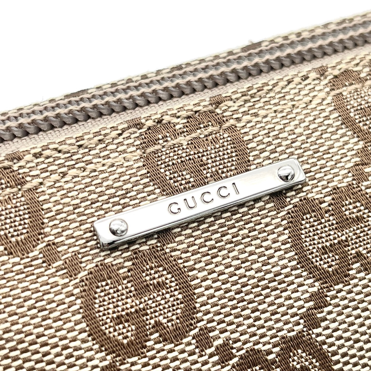 AUTH Pre-owned GUCCI GG canvas accessory pouch