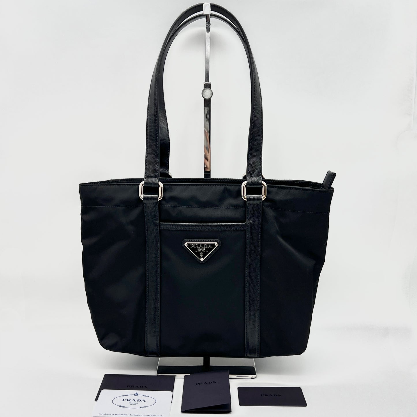 AUTH Pre-owned PRADA nylon tot hand bag