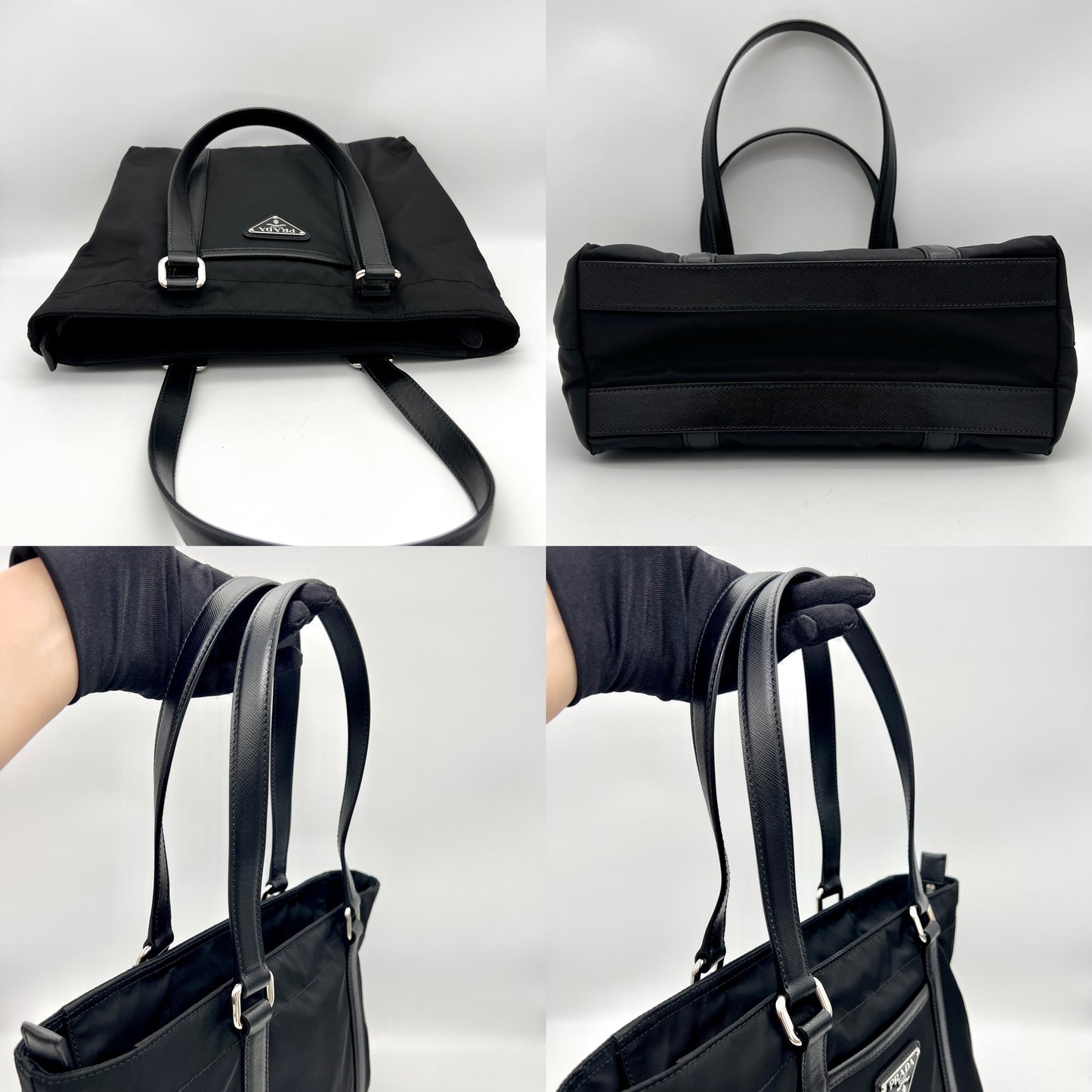 AUTH Pre-owned PRADA nylon tot hand bag