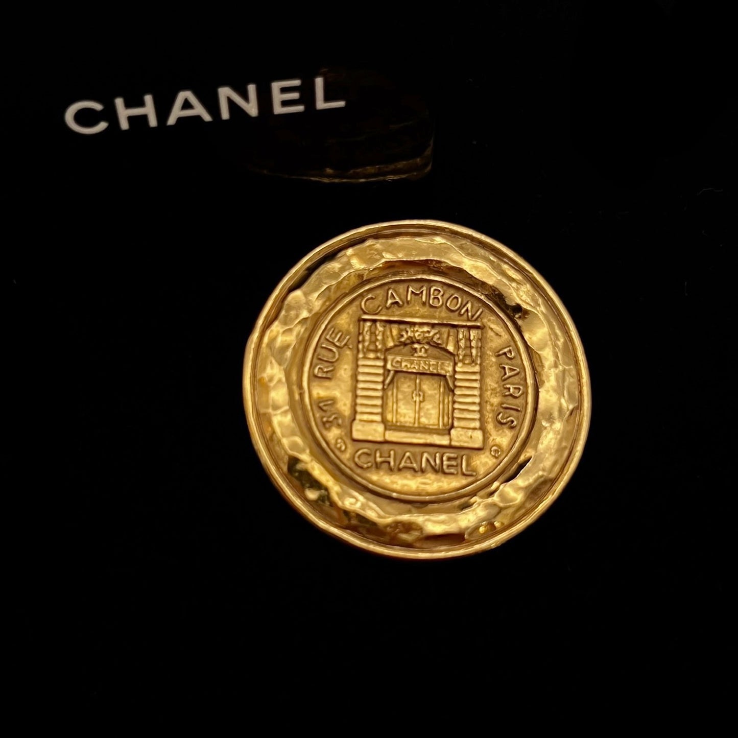 CHANEL Cambon Line Circle Brooch GP