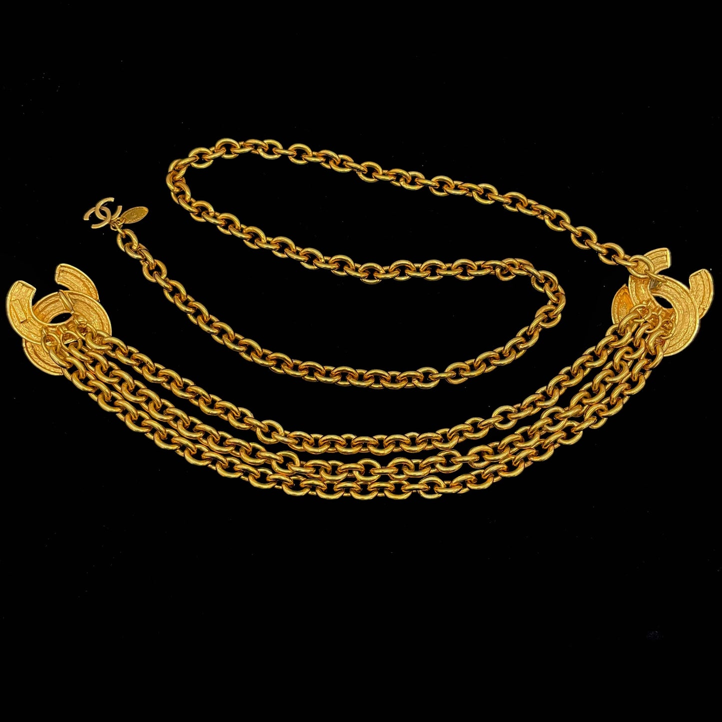 RARE☆☆☆☆CHANEL Matelasse Coco Mark Chain Belt GP