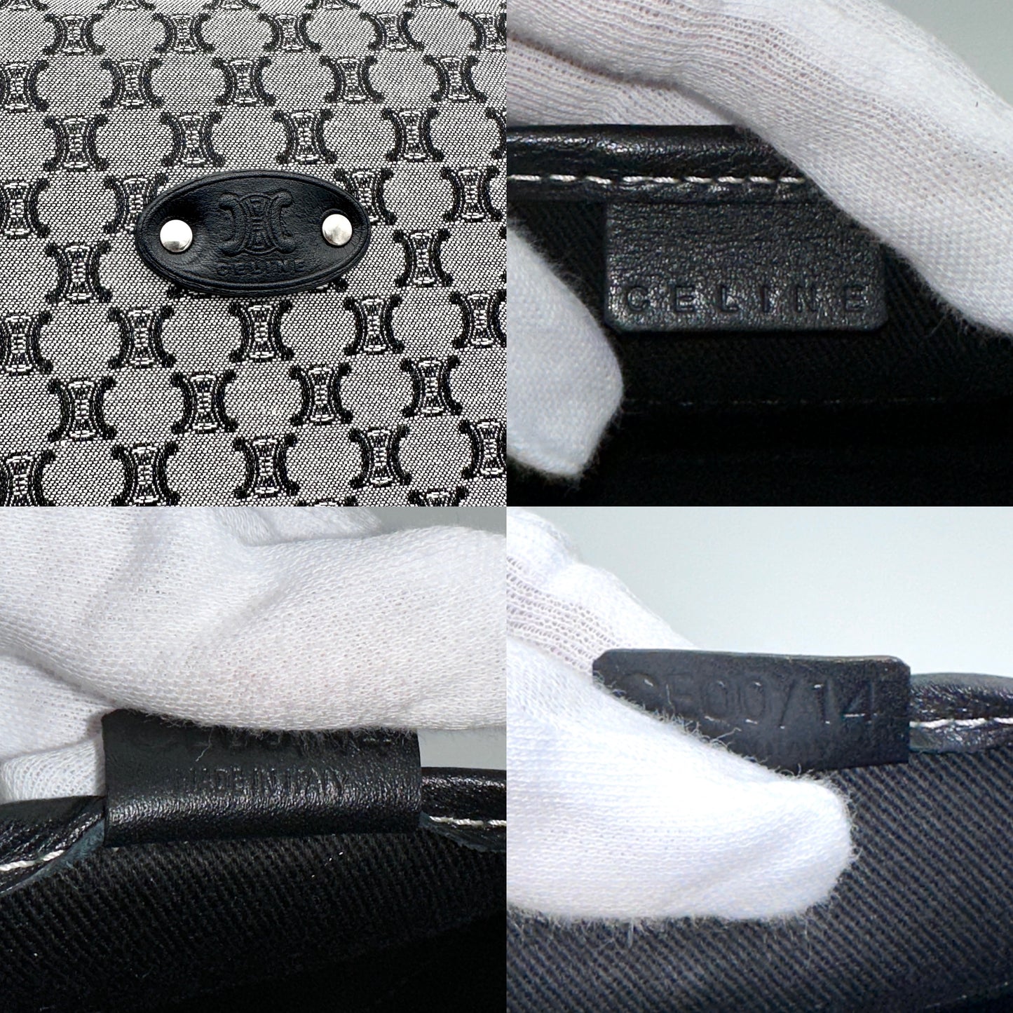 AUTH Pre-owned CELINE ﾏｶﾀﾞﾑ ﾌﾗｯﾌﾟﾜﾝｼｮﾙﾀﾞｰﾊﾞｯｸﾞ ｸﾞﾚｰ