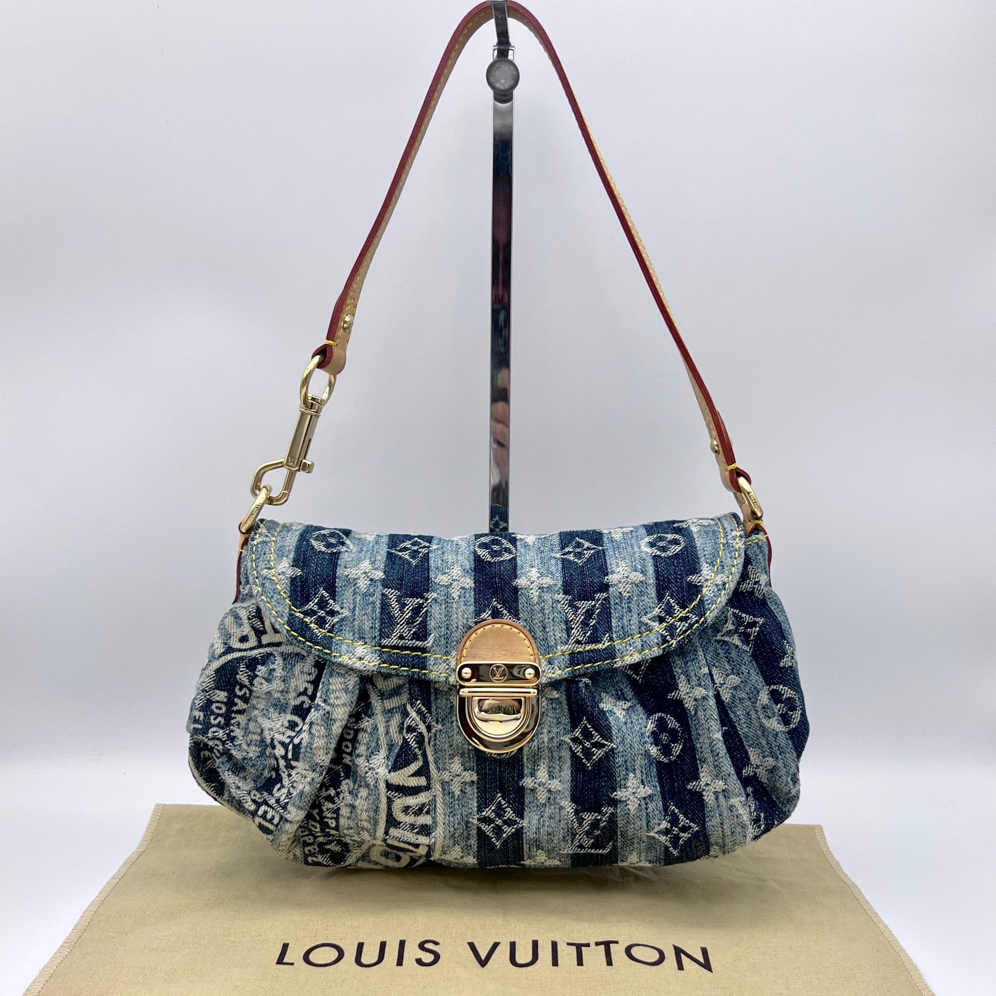 Louis Vuitton Vintage Monogram Denim Mini Pleaty
