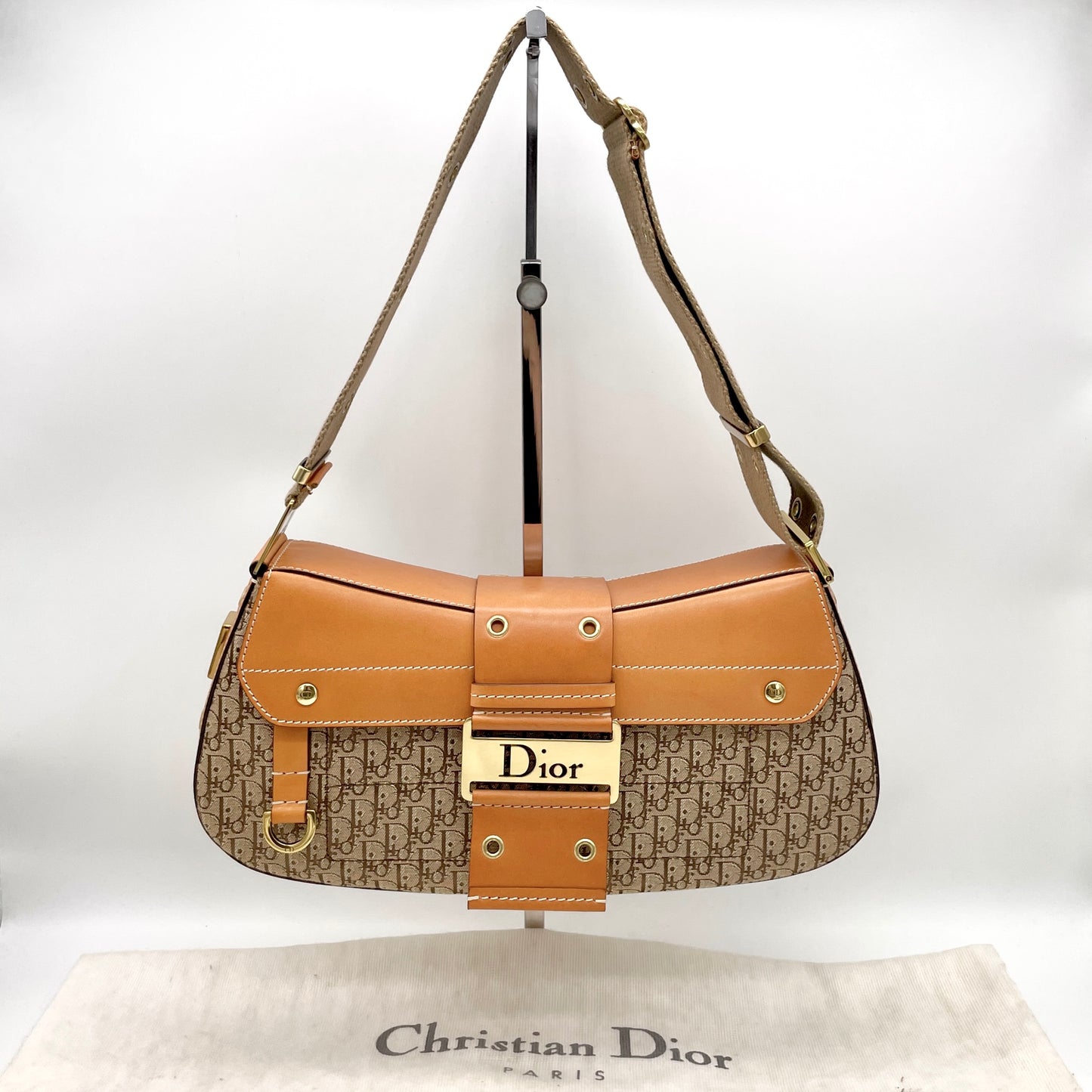 RARE☆☆☆AUTH Pre-owned CHRISTIAN DIOR ﾄﾛｯﾀｰ ｽﾄﾘｰﾄｼｯｸ ﾜﾝｼｮﾙﾀﾞｰﾊﾞｯｸﾞ