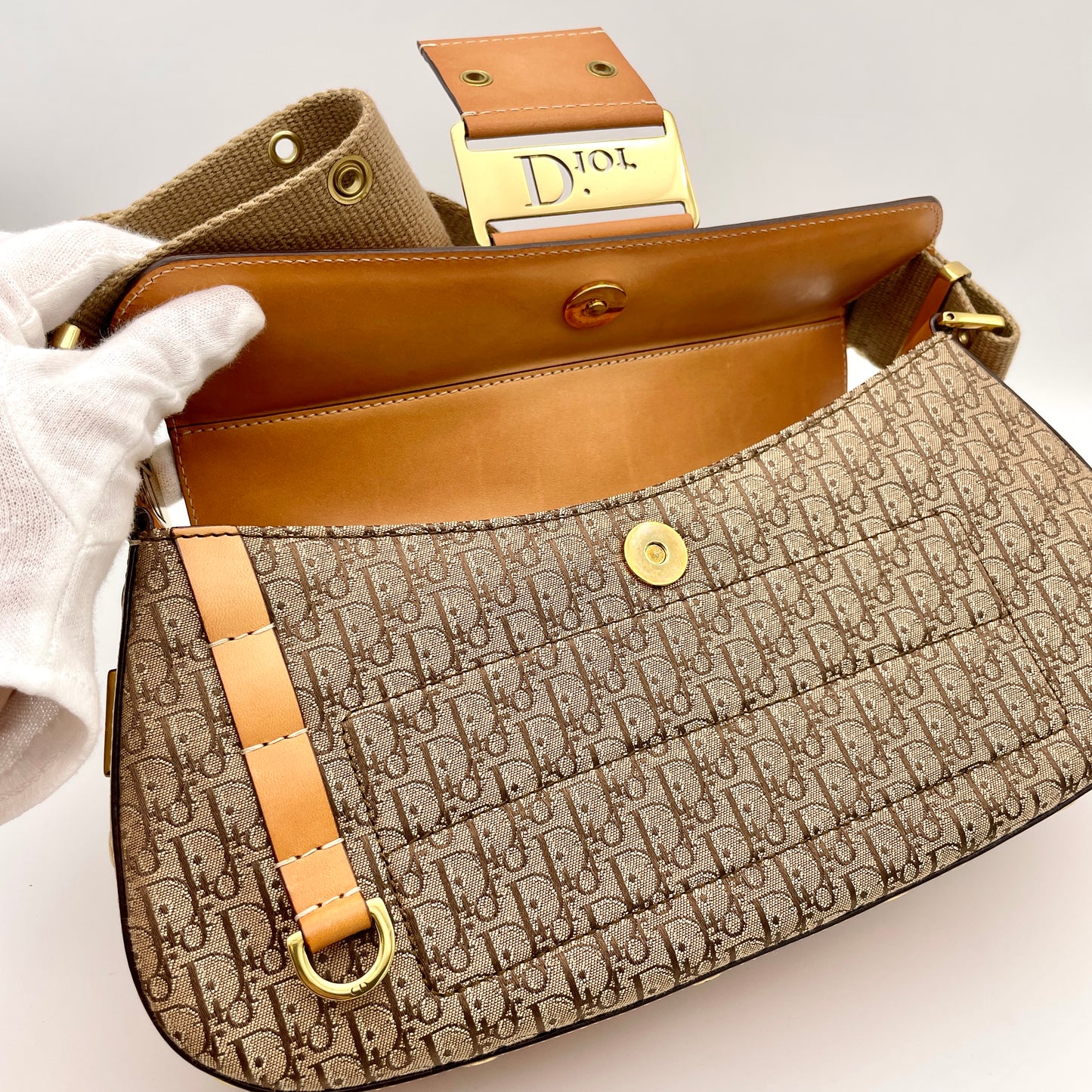 RARE☆☆☆AUTH Pre-owned CHRISTIAN DIOR ﾄﾛｯﾀｰ ｽﾄﾘｰﾄｼｯｸ ﾜﾝｼｮﾙﾀﾞｰﾊﾞｯｸﾞ