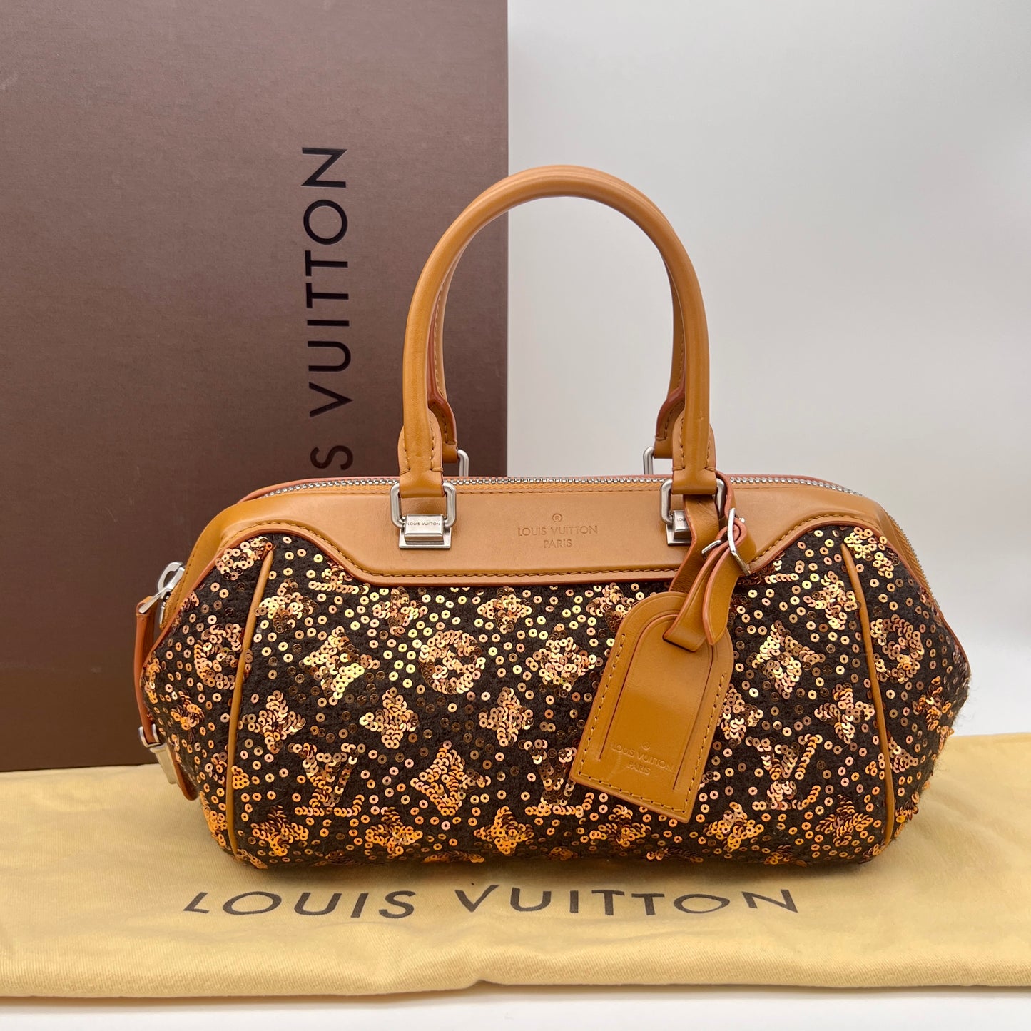 RARE☆☆☆☆☆AUTH Pre-owned LOUIS VUITTON 2012-13ｺﾚｸｼｮﾝ ｽﾊﾟﾝｺｰﾙﾓﾉｸﾞﾗﾑ ｻﾝｼｬｲﾝ ｴｸｽﾌﾟﾚｽBB ｵｰﾙ M40794 ﾎﾞｽﾄﾝﾊﾝﾄﾞﾊﾞｯｸﾞ