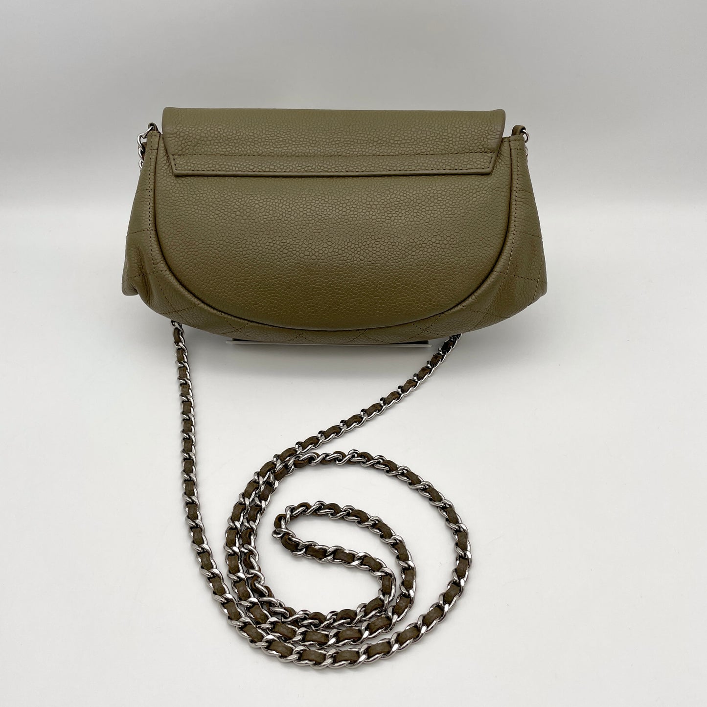 CHANEL Coco Mark Caviar Skin Wallet on Chain Shoulder Bag Green