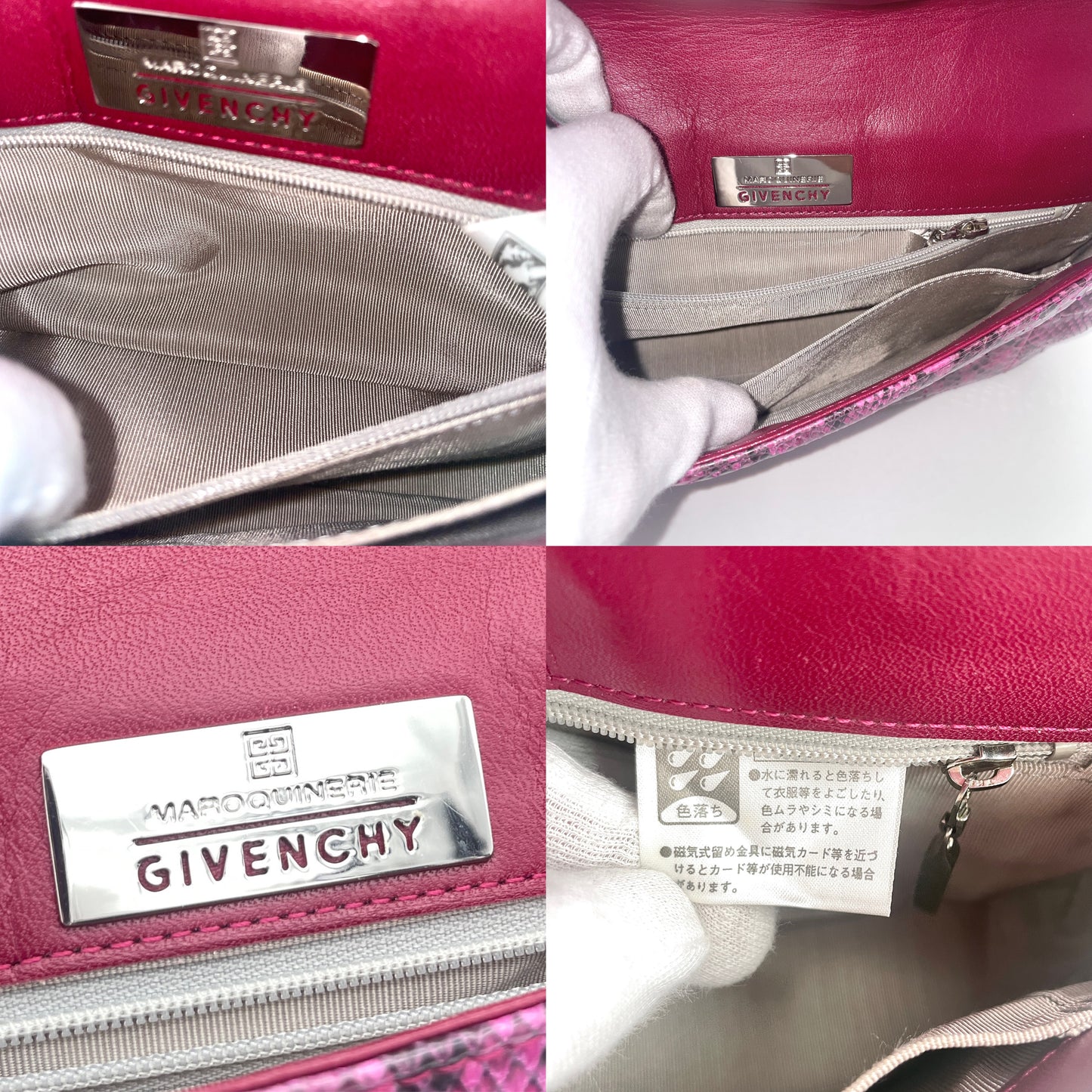 RARE☆☆☆GIVENCHY 4Gﾛｺﾞ ﾏﾝﾏﾊﾞｹｯﾄﾊﾞｯｸﾞ ﾊﾟｲｿﾝｽｷﾝﾚｻﾞｰ ﾋﾟﾝｸ