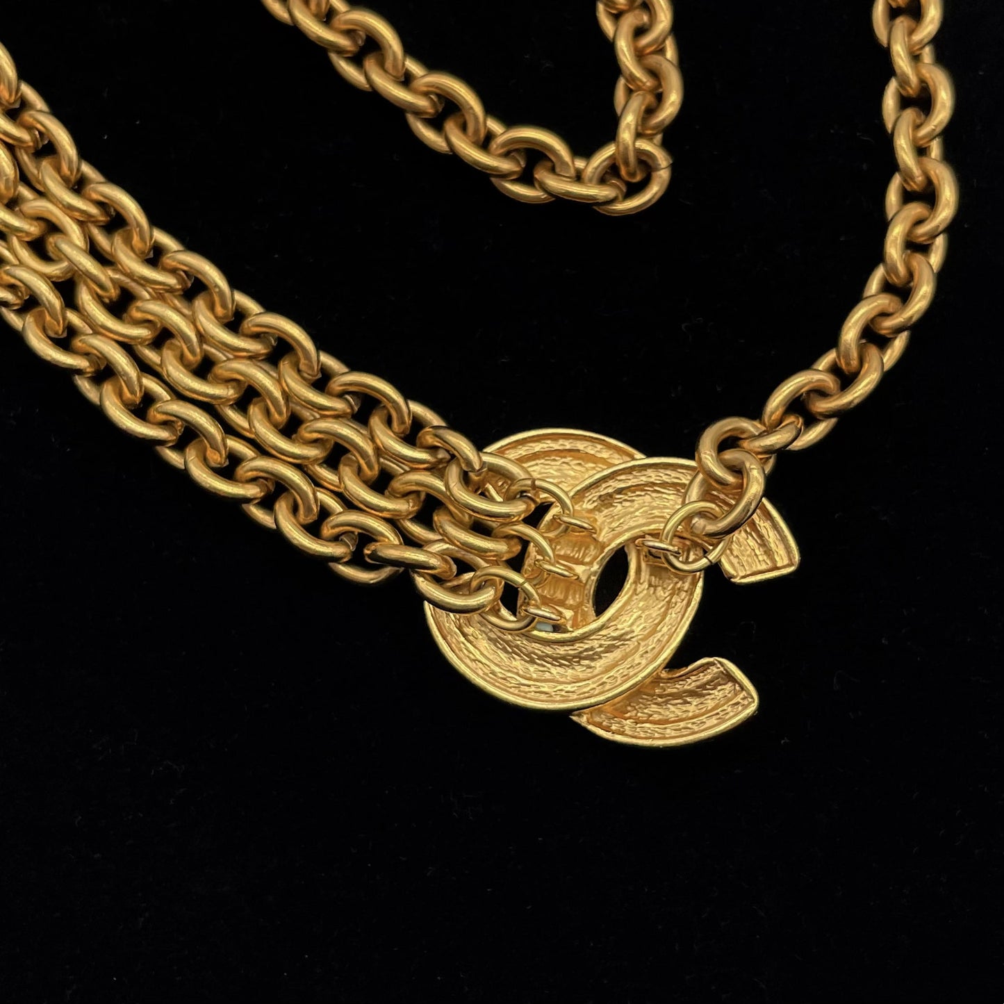 RARE☆☆☆☆CHANEL Matelasse Coco Mark Chain Belt GP