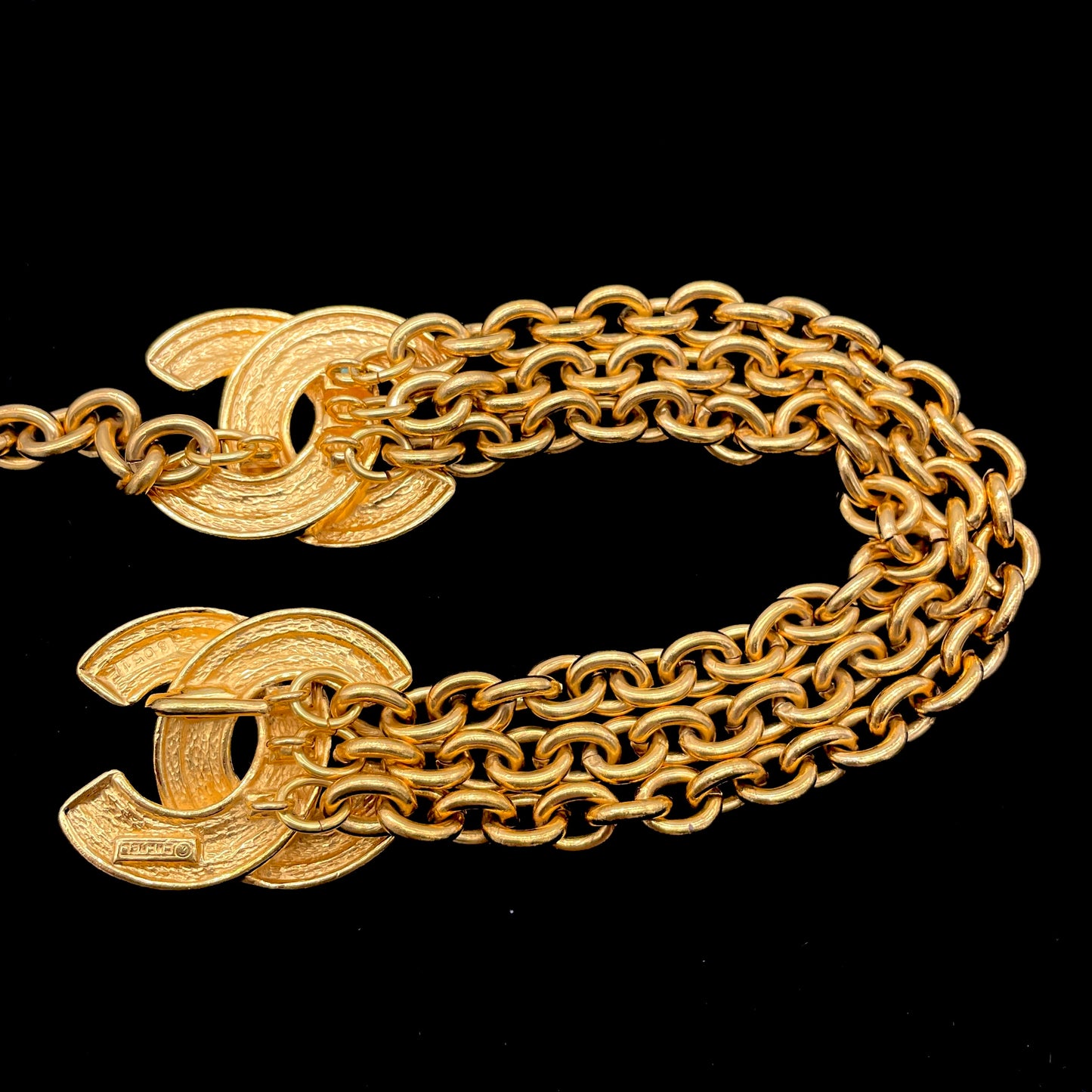 RARE☆☆☆☆CHANEL Matelasse Coco Mark Chain Belt GP