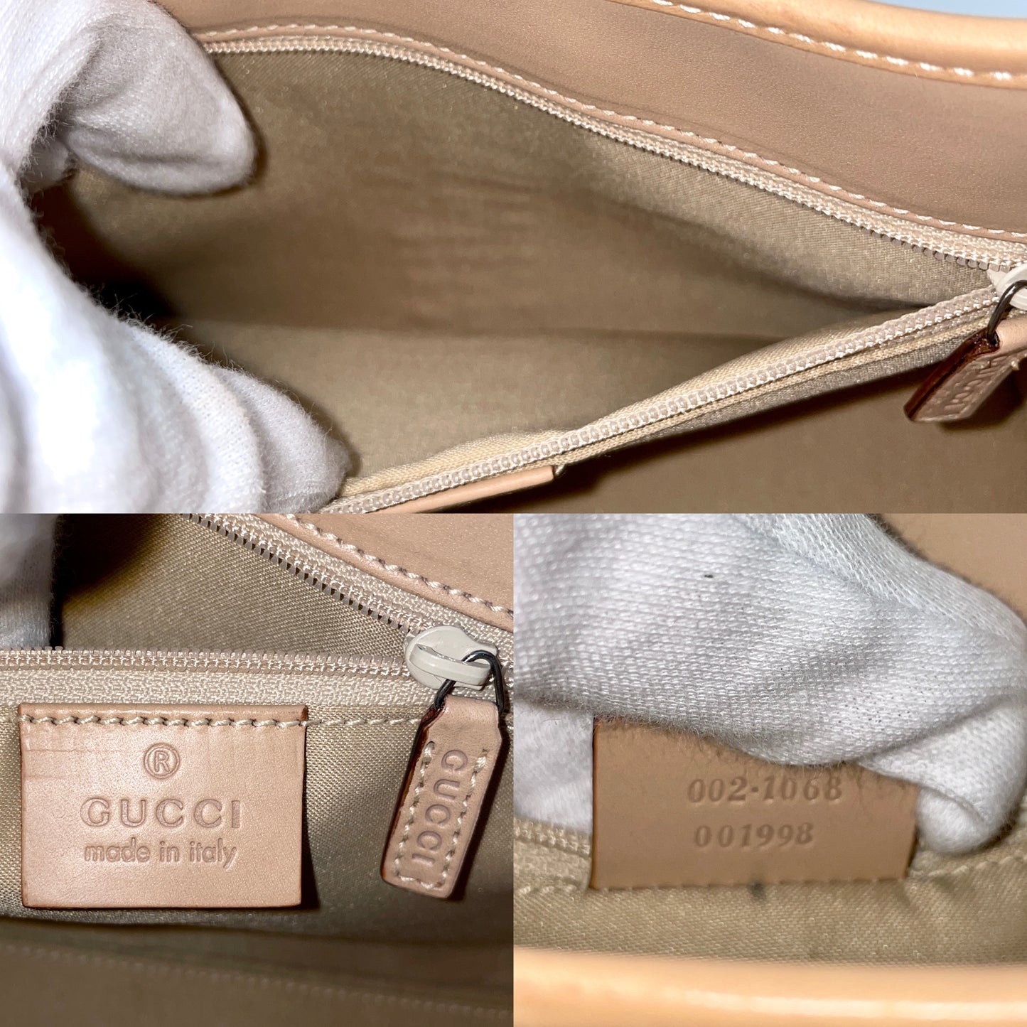 稀有☆☆AUTH 二手 GUCCI GG 帆布 jack rock 双手柄 浅绿色