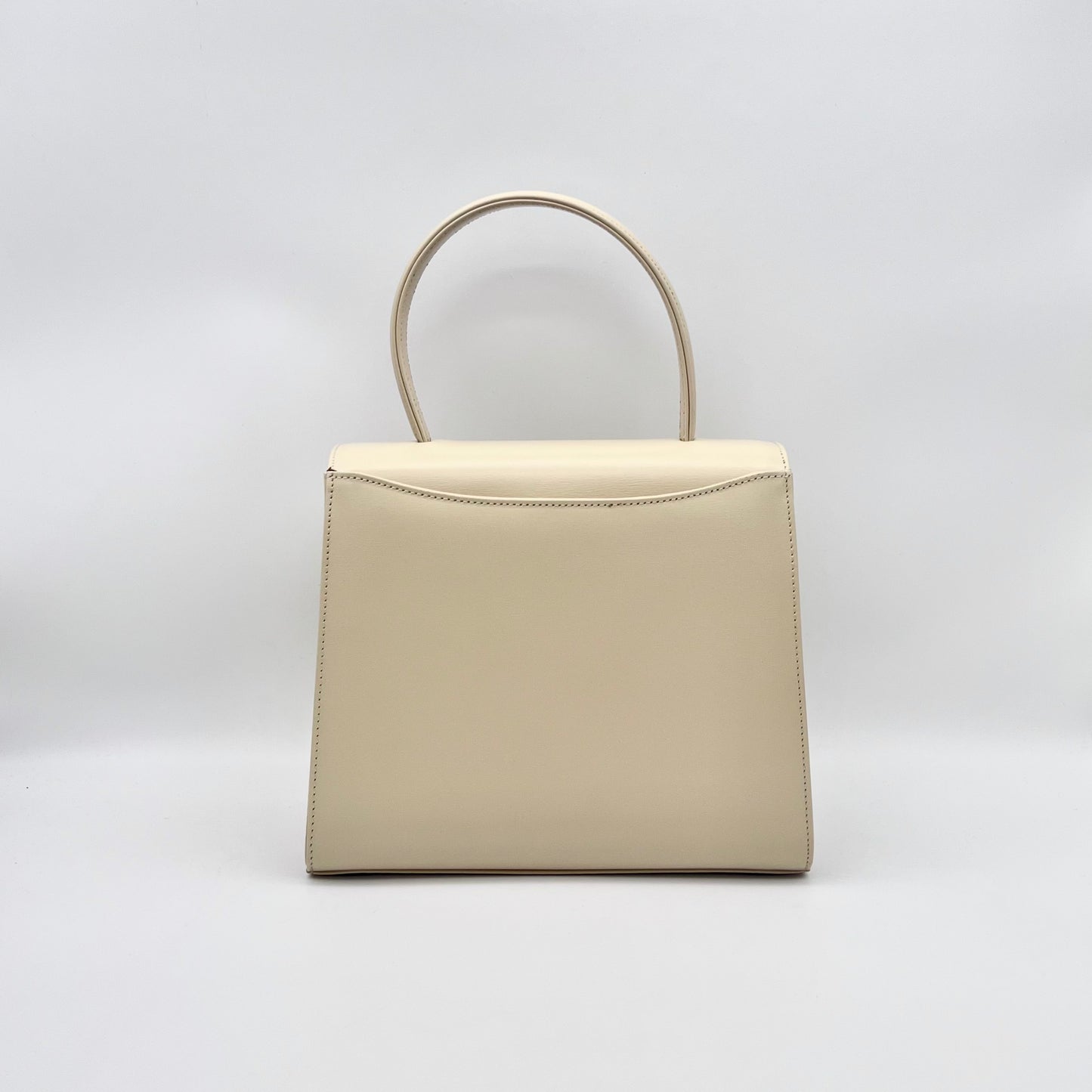 AUTH Pre-owned GIVENCHY 360 degree turnlock Kelly type 2way hand bag beige