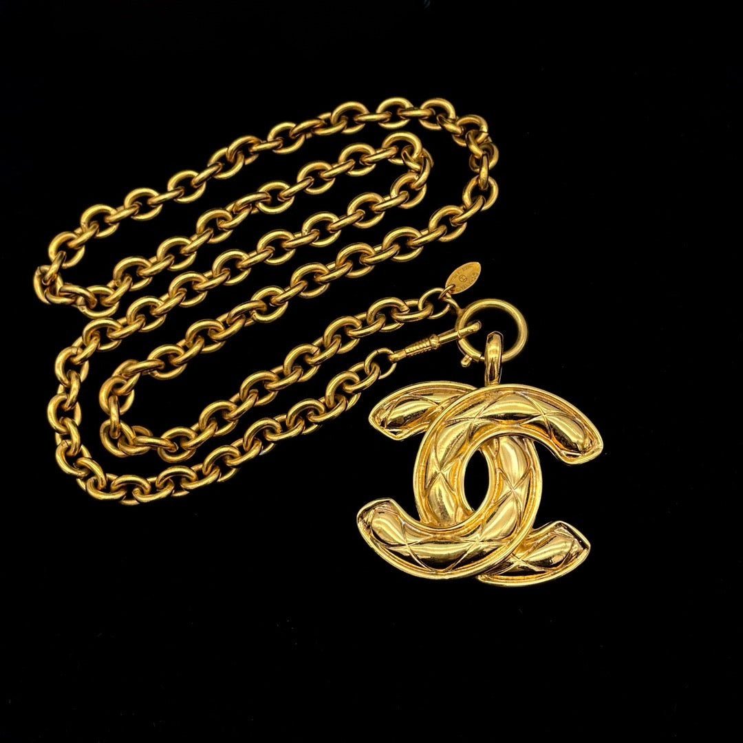 CHANEL Matelassé Coco Mark Necklace GM